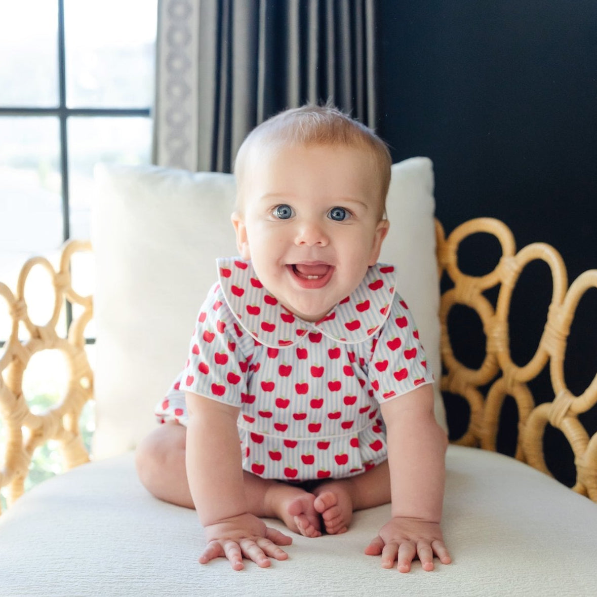 Palmer Boys' Bubble - Schoolhouse Apples Blue outfit perfect for everyday wear