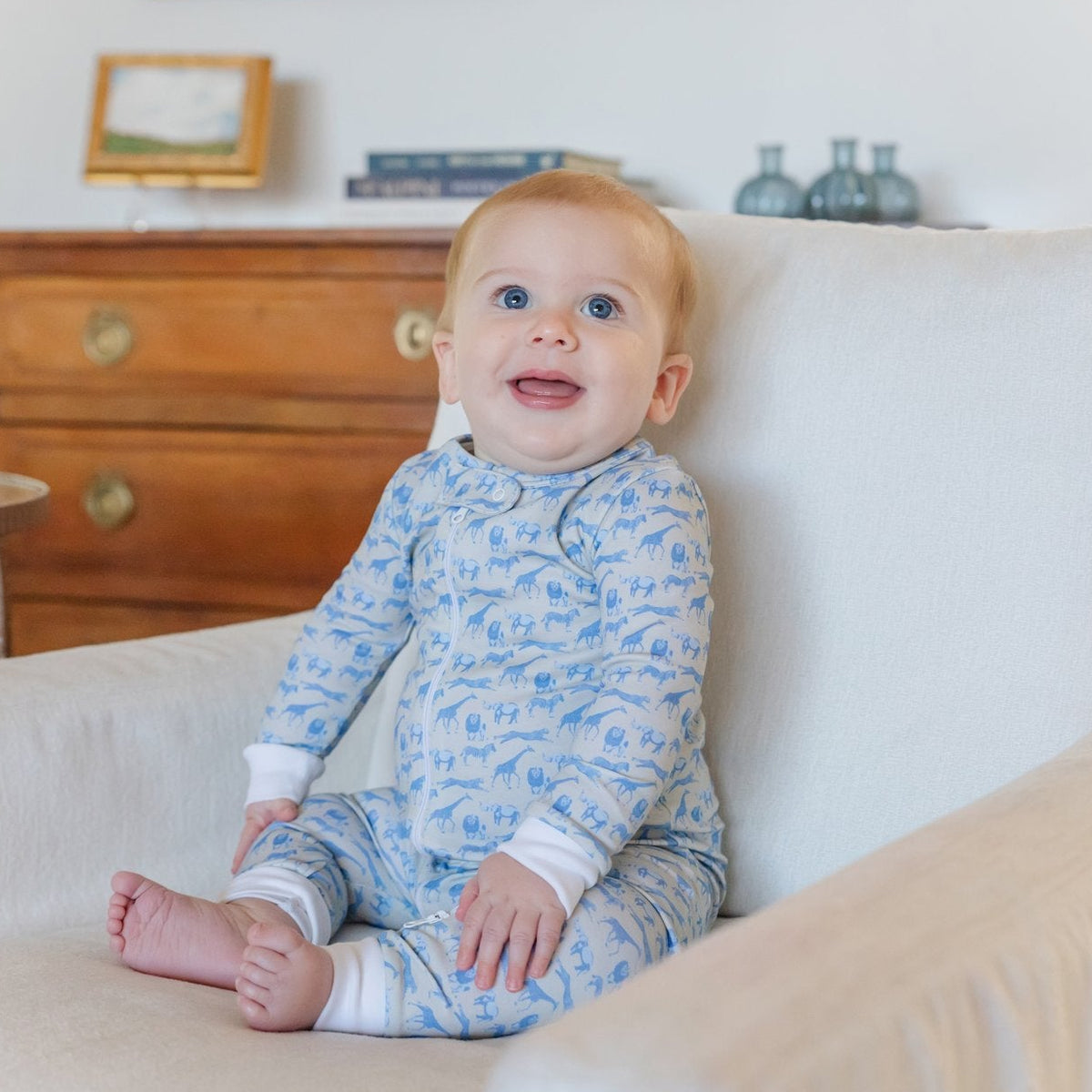 Parker Boys' Zipper Pajama - Blue Savanna Safari outfit perfect for everyday wear