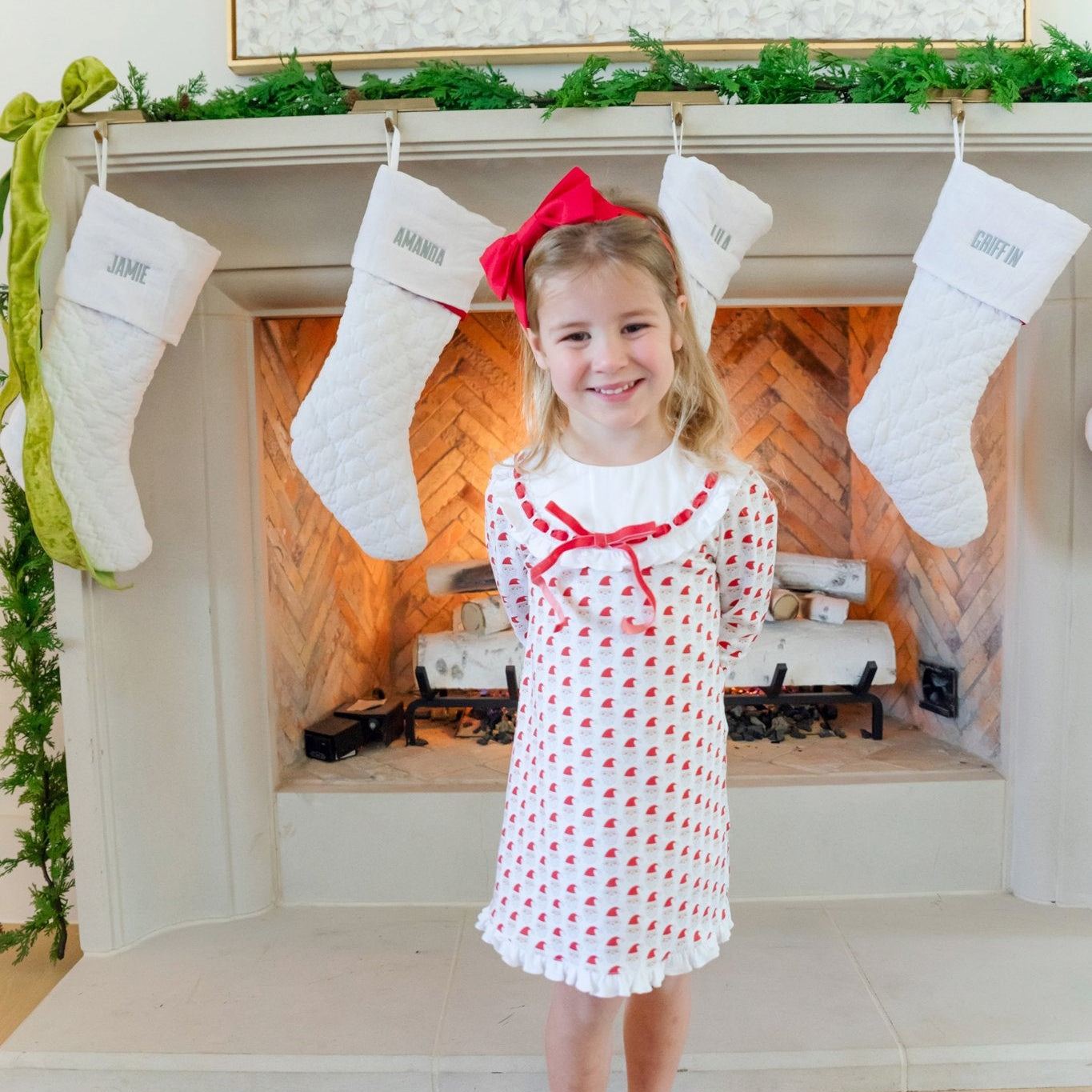 Emersyn Girls' Dress - Whimsical Santa outfit perfect for everyday wear