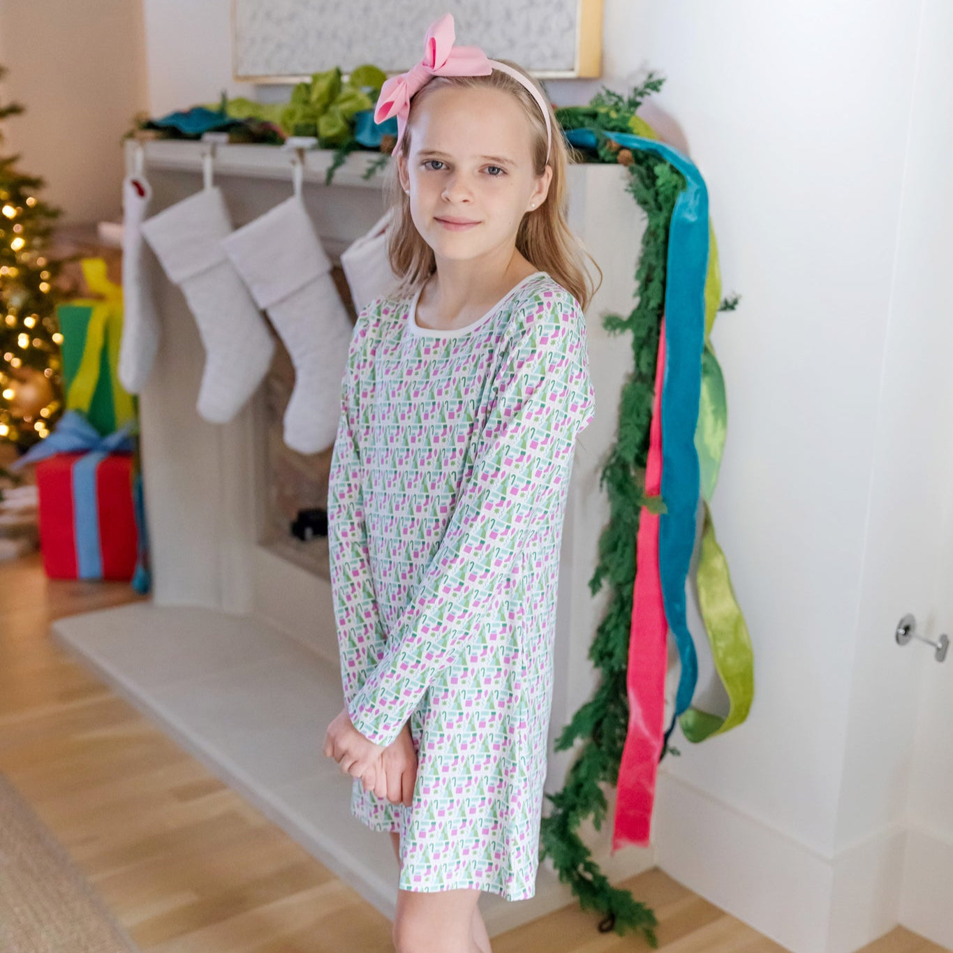 Berkeley Girls' Shirt Dress - Mod Holiday Pink
