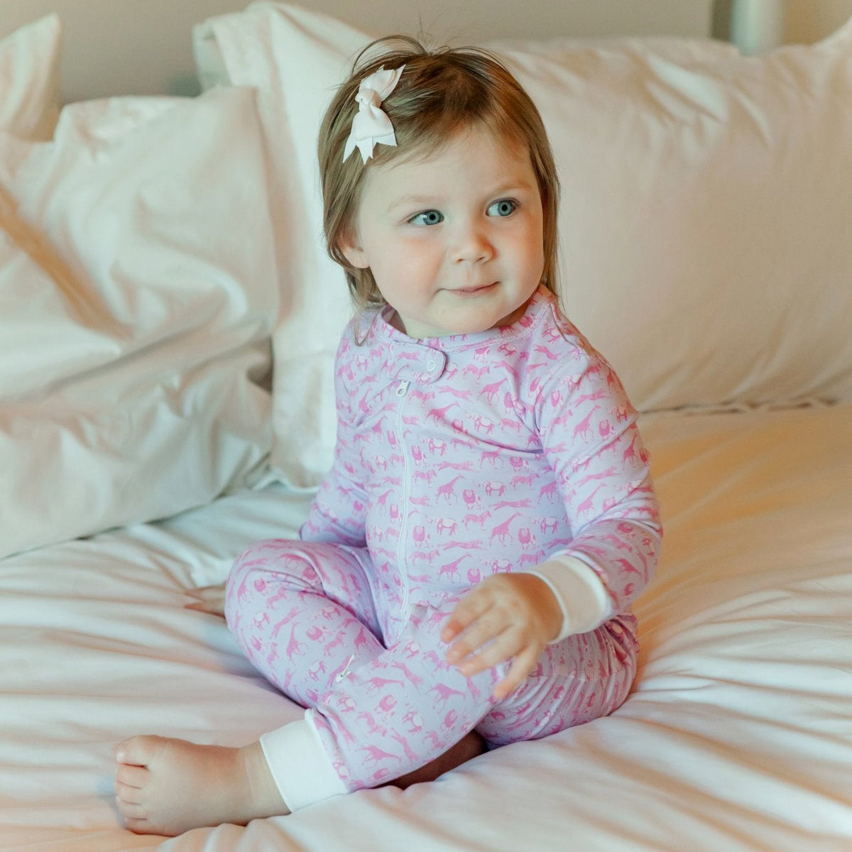Parker Girls' Zipper Pajama - Pink Savanna Safari outfit perfect for everyday wear