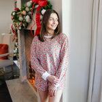 Janann Women's Sweatshirt Short Set - Floral Noel outfit perfect for everyday wear
