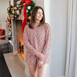 Janann Women's Sweatshirt Short Set - Floral Noel outfit perfect for everyday wear
