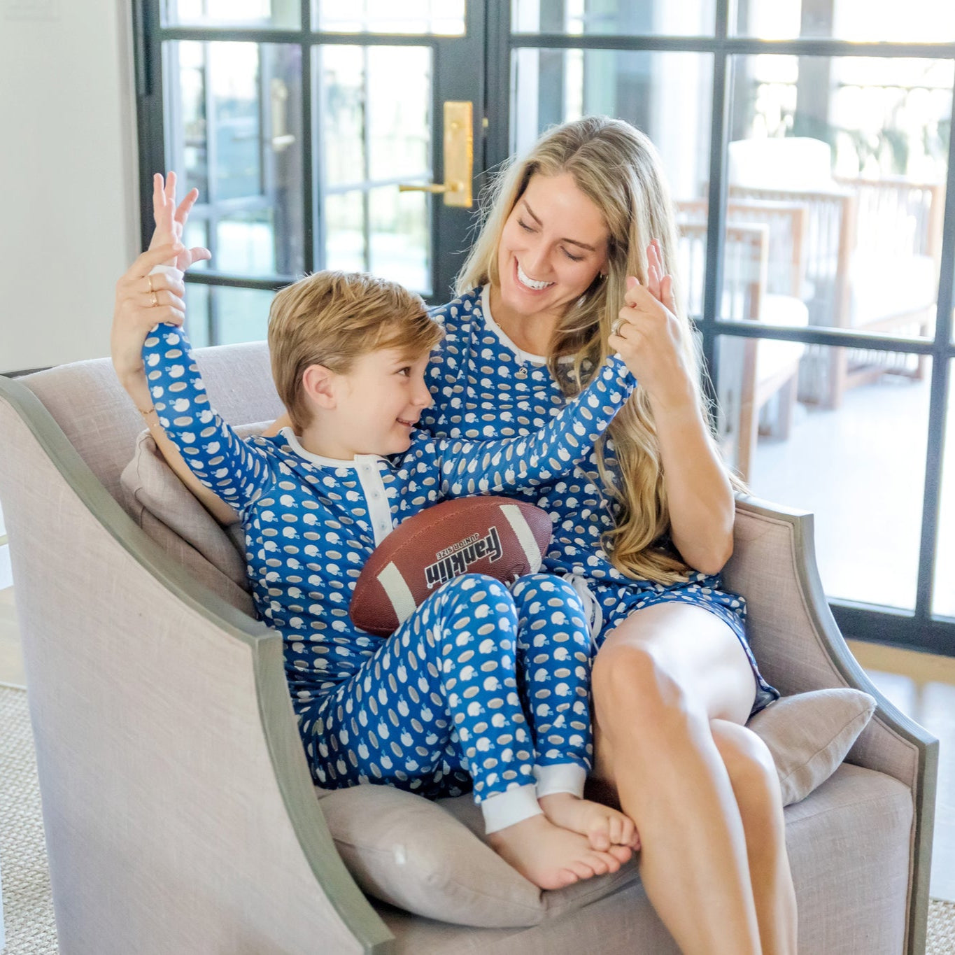 Buy Riley Women's Pajama Short Set - First Down Football kids clothing online