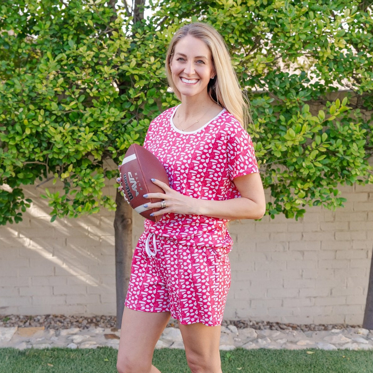 Riley Women's Pajama Short Set - Pep Rally Red outfit perfect for everyday wear