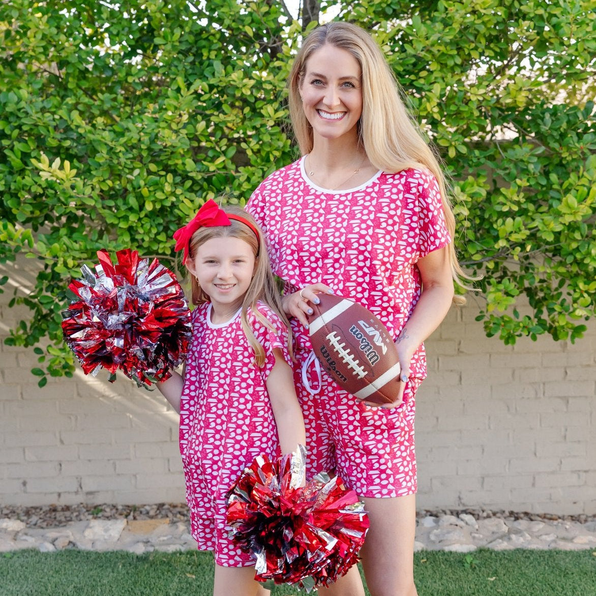 Emery Girls' Short Set - Pep Rally Red soft cotton kids fashion wear