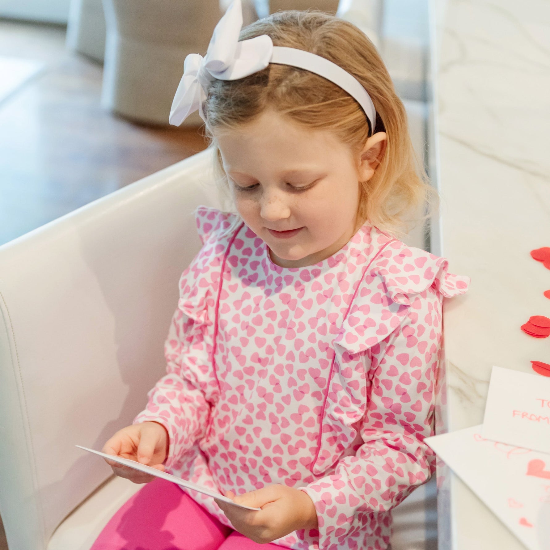 Buy Olive Set Girls' Legging Set - Confetti Hearts Pink kids clothing online