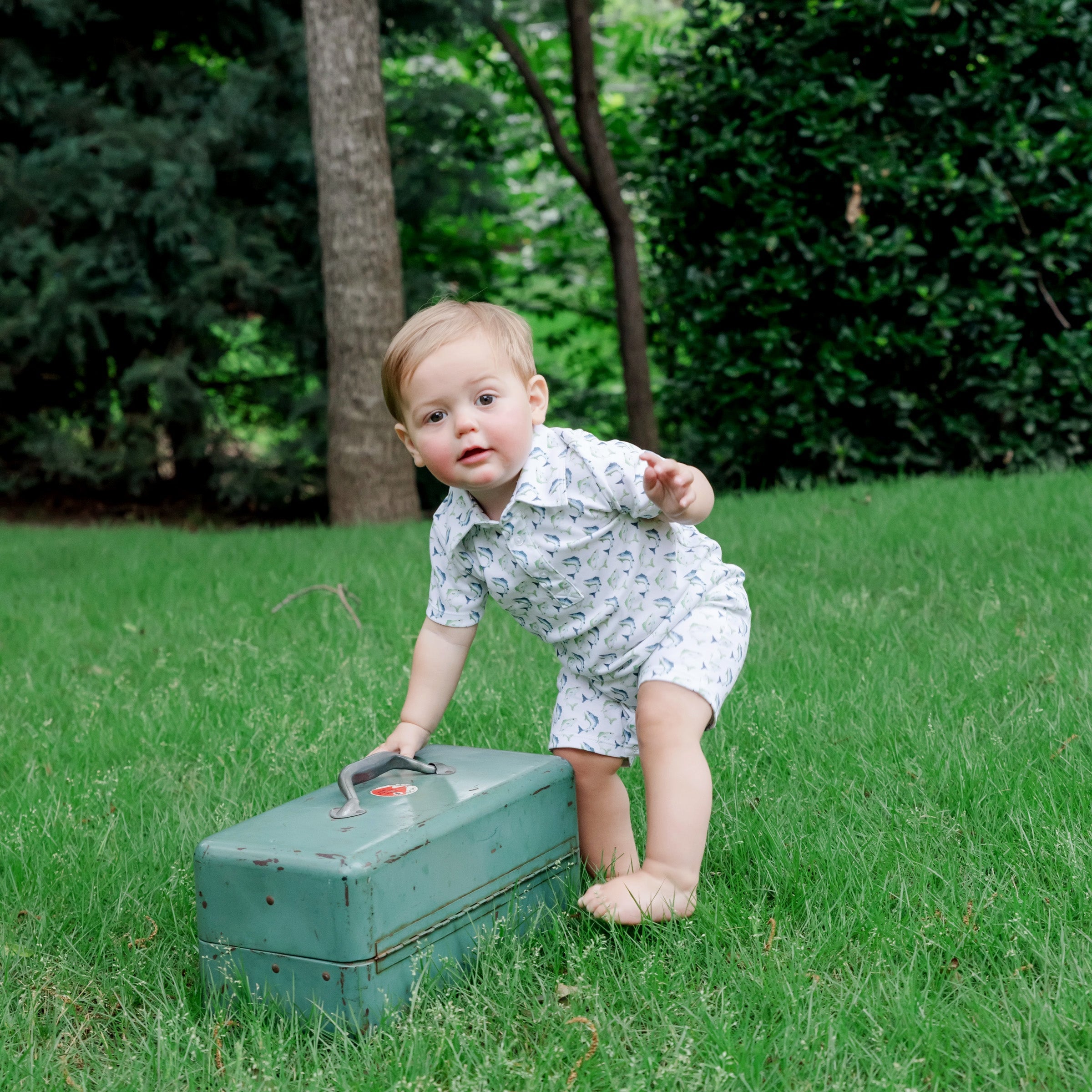 Tripp Boys' Polo Shortall - Jumping Trout