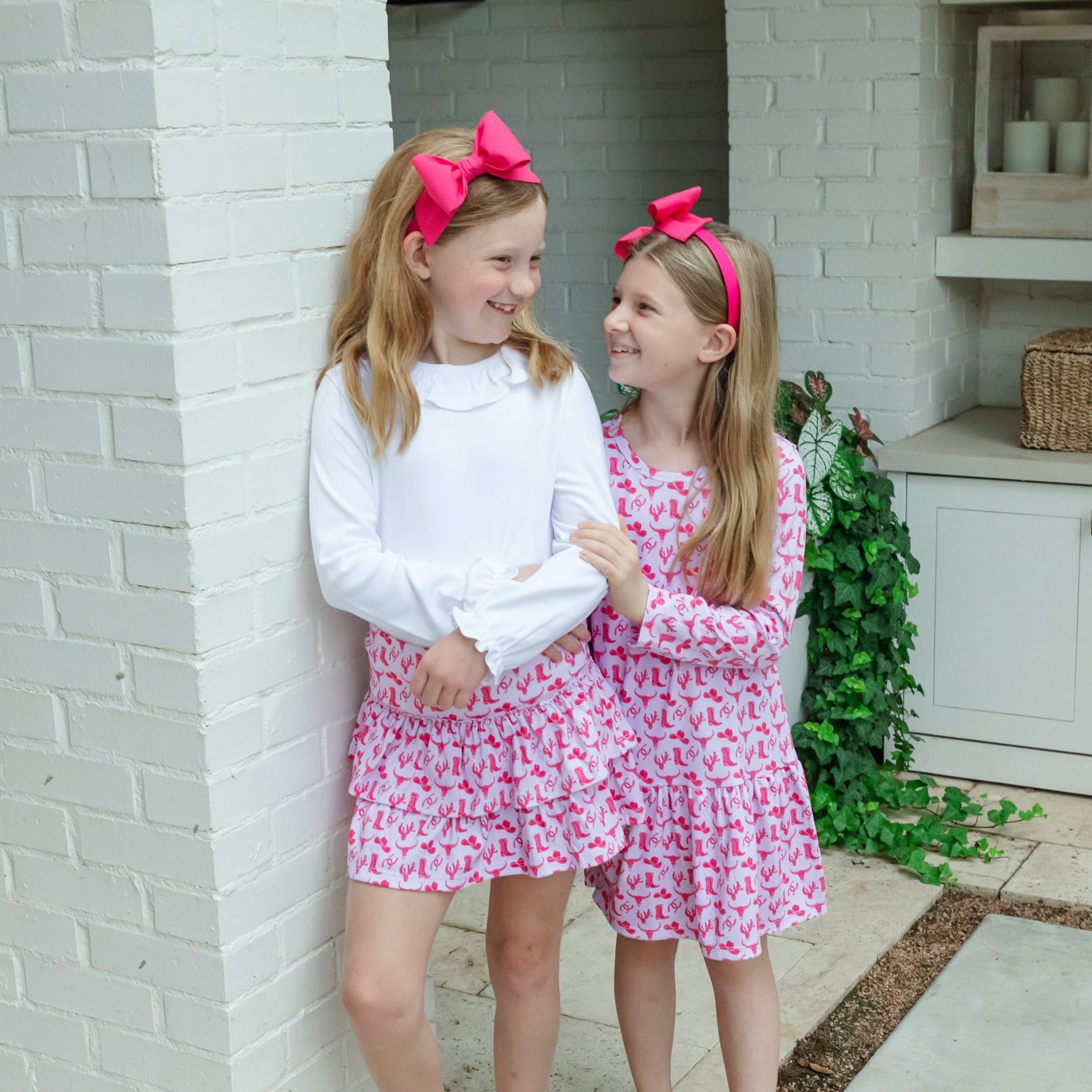 Maggie Girls' Tiered Skirt - Wild West Pink stylish kids outfit collection