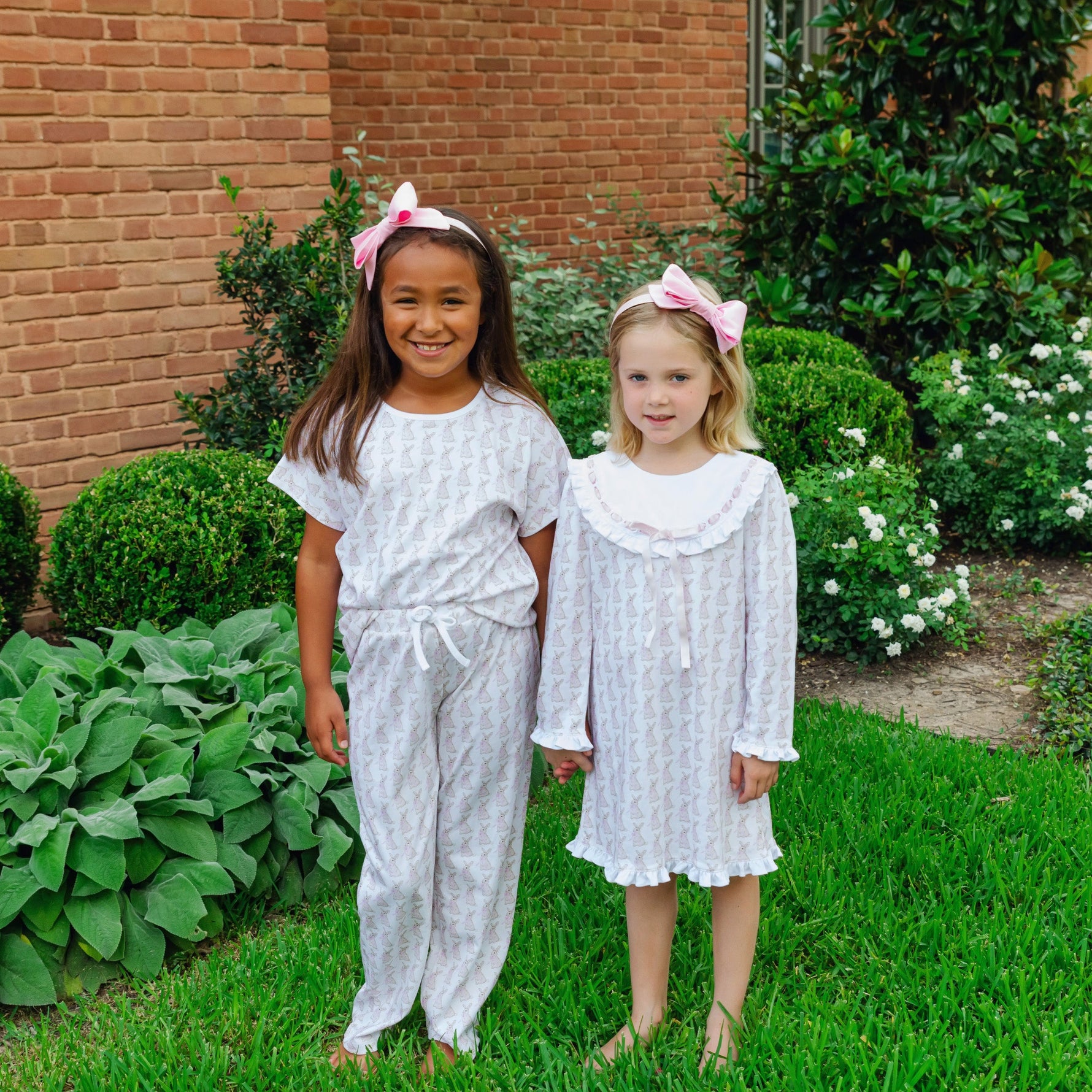 Merrick Girls' Pant Set - Easter Bunnies Pink designer outfit for kids