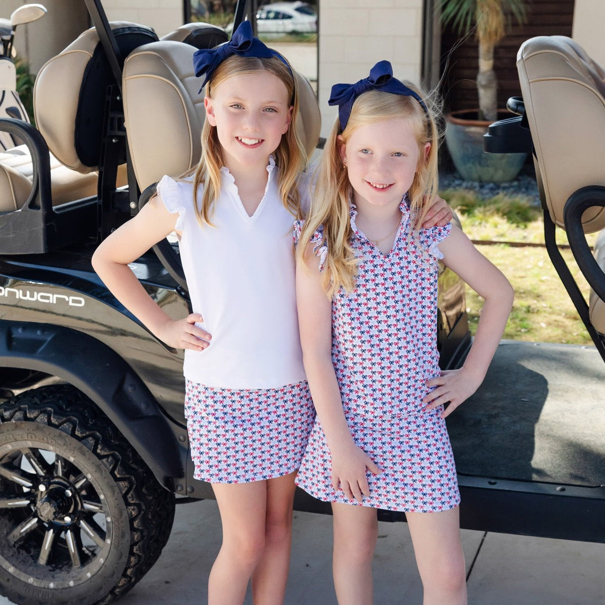Ellie Girls' Sleeveless Performance Top by LH Sport - Put A Bow On It Patriotic outfit perfect for everyday wear