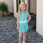 Harper Girls' Performance Dress by LH Sport - Mod Meadow Classic Green outfit perfect for everyday wear