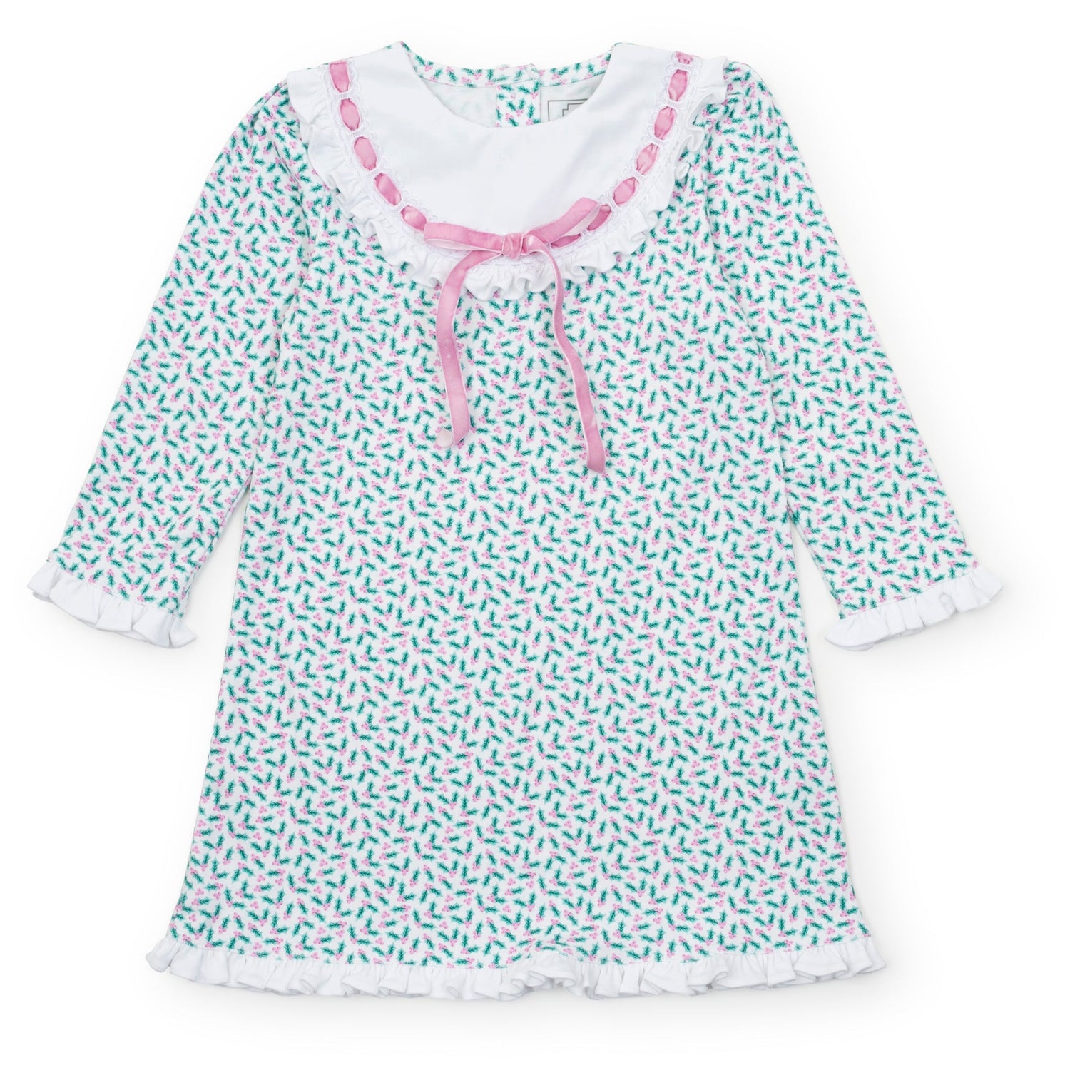 Emersyn Girls' Lace Trim Dress Holly Holiday