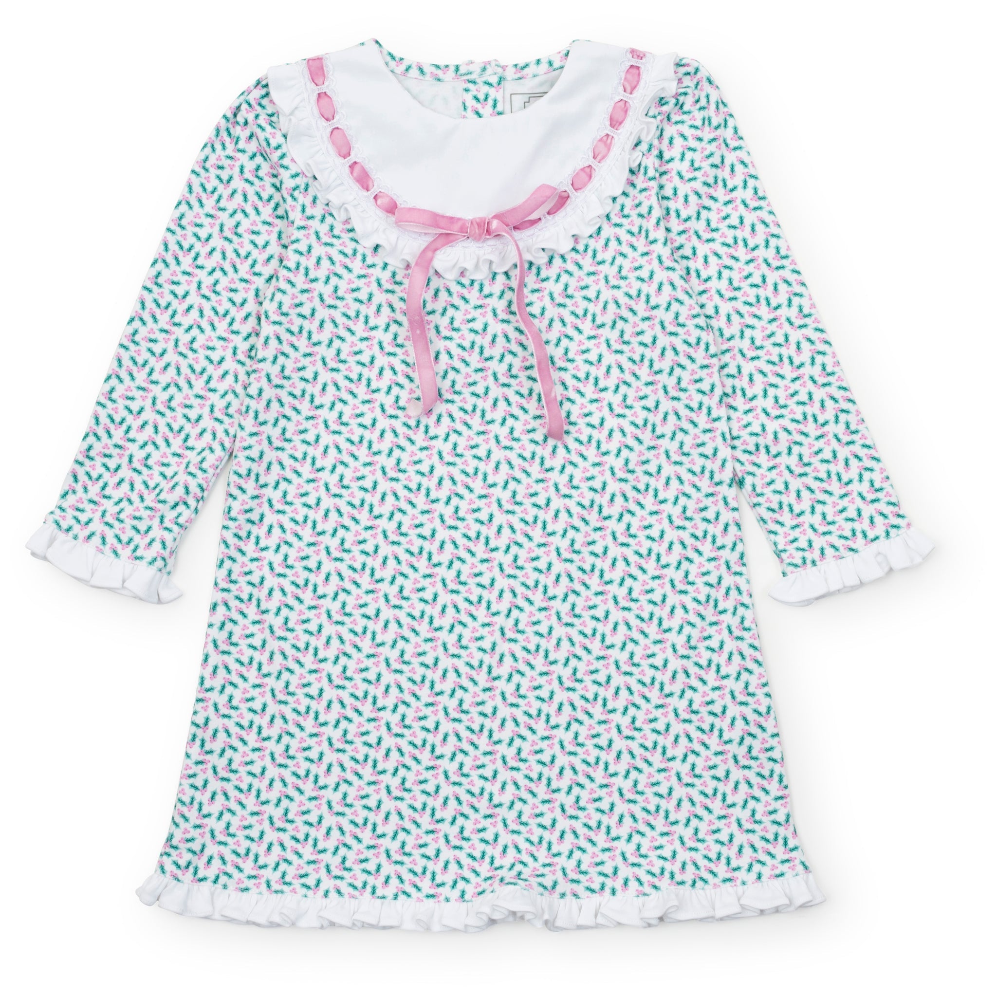 Emersyn Girls' Lace Trim Dress - Holly Holiday