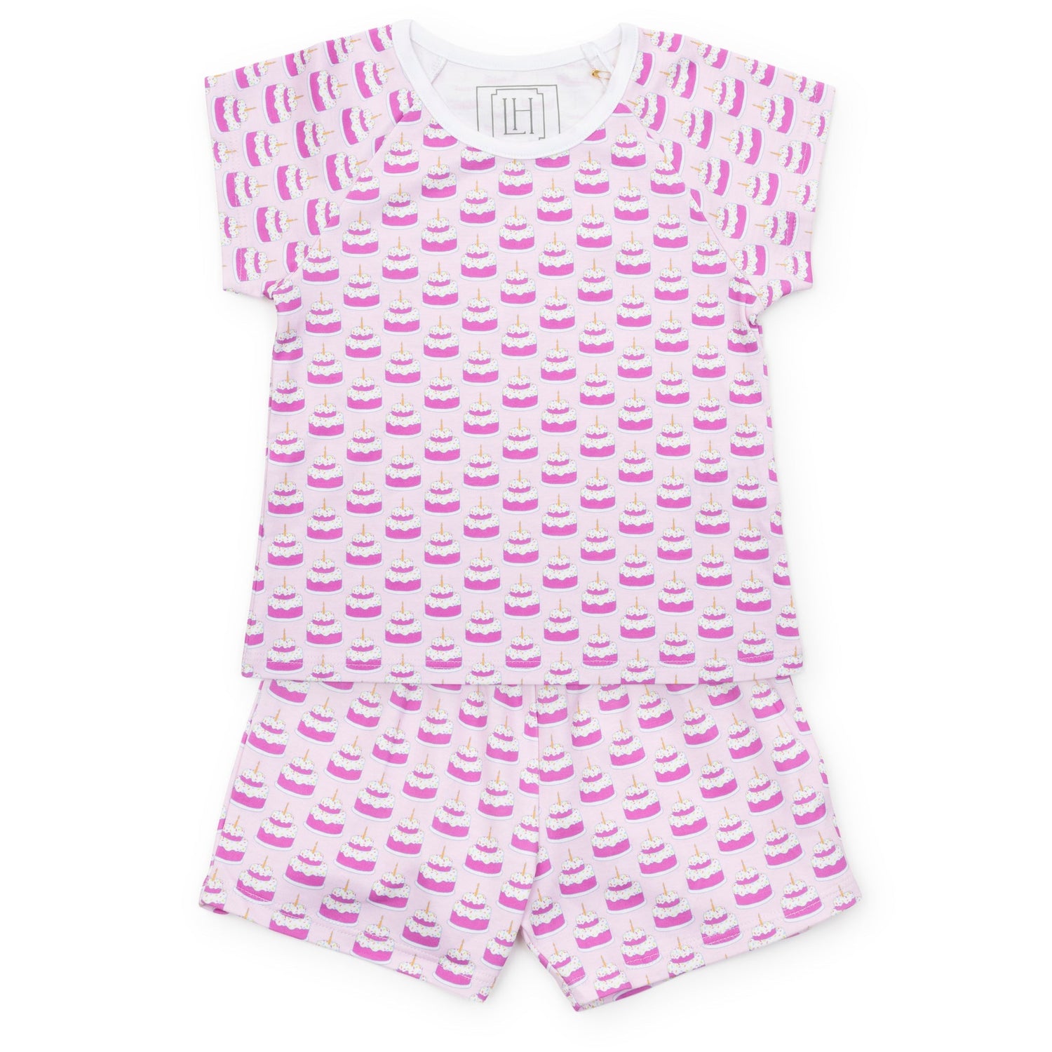 Emery Girls' Short Set - Birthday Cake Pink