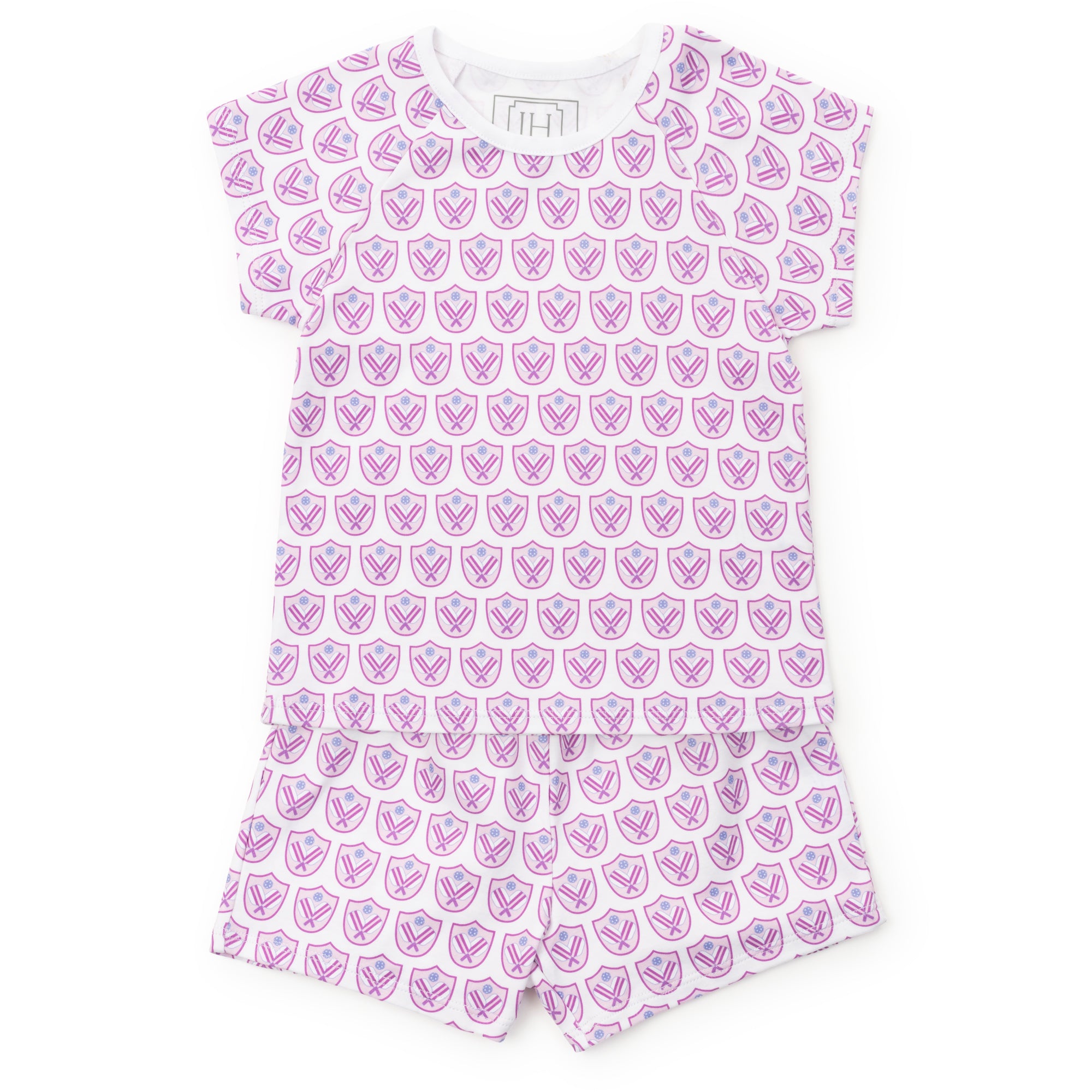 Emery Girls' Short Set Pickleball Crest Pink