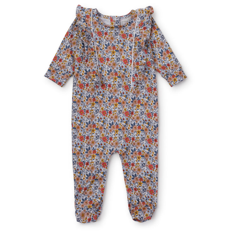 Evelyn Girls' Pima Cotton Romper - Falling For Floral