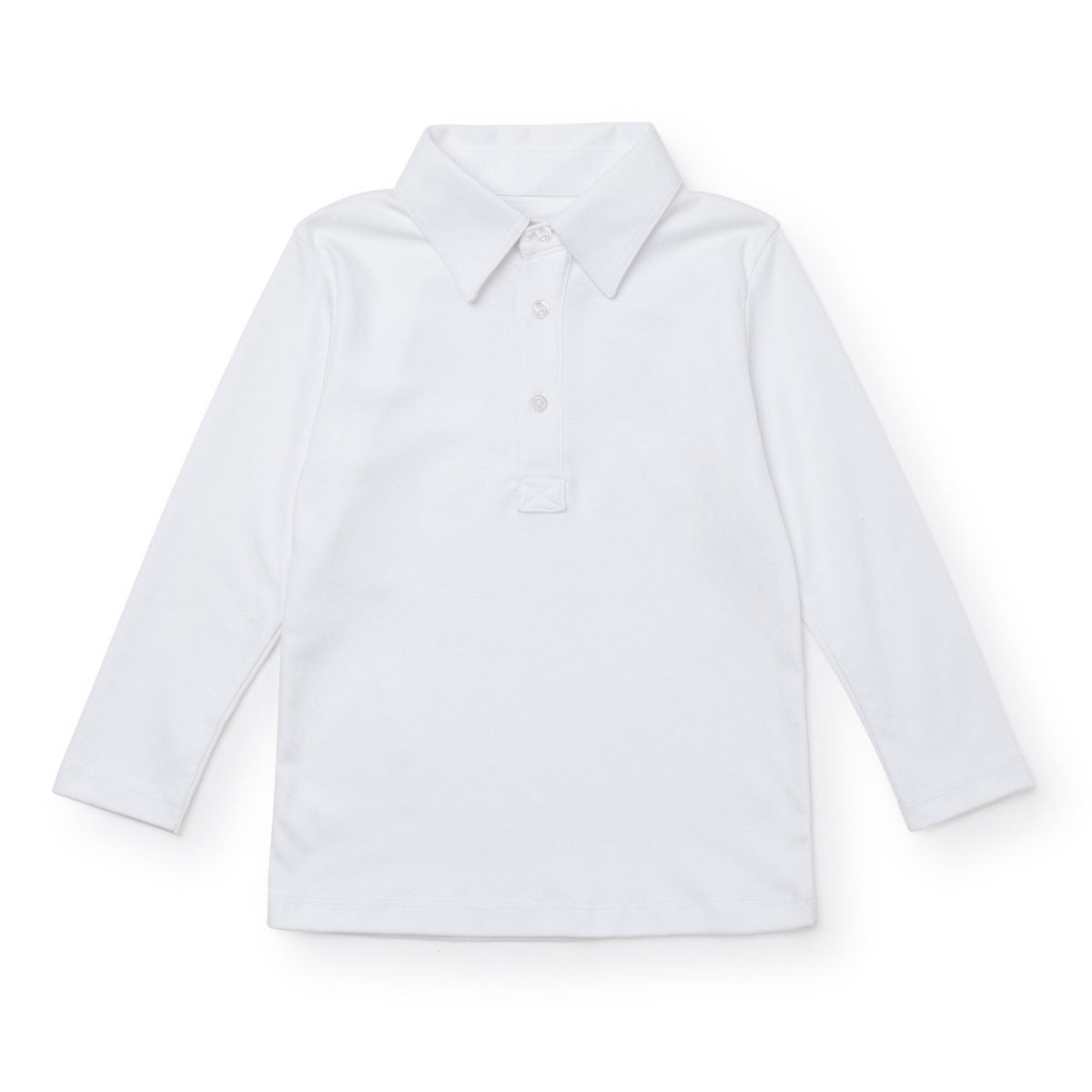 Uniform Finn Long Sleeve Polo - White stylish kids outfit collection