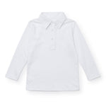 Uniform Finn Long Sleeve Polo - White stylish kids outfit collection