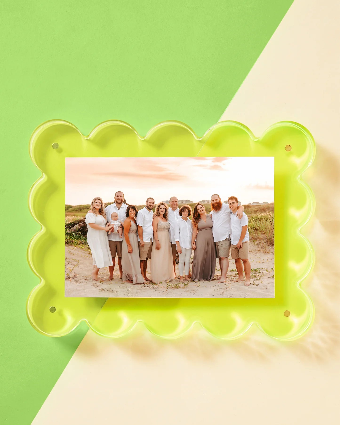 Acrylic Picture Frame - Neon Lime stylish kids outfit collection