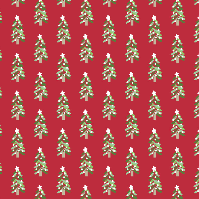 SALE Grace Girls' Woven Pima Cotton Dress - Oh Christmas Tree Red
