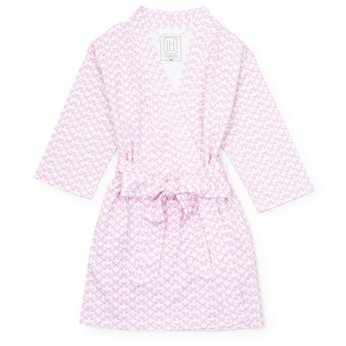 Everyday Gwen Girls' Spa Wrap Pretty Pink Bows Kidswear