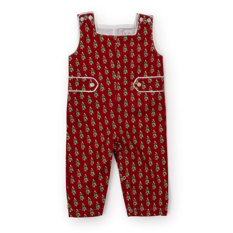 Harrison Boys' Woven Pima Cotton Longall - Oh Christmas Tree Red
