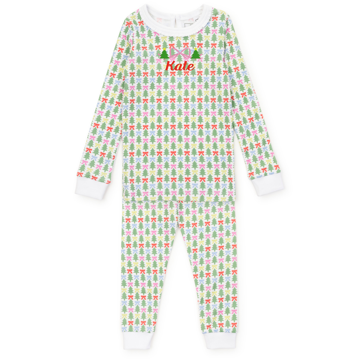 Everyday Ava Girls' Pajama Pant Set - Tree Topper Bows Children’s Wear