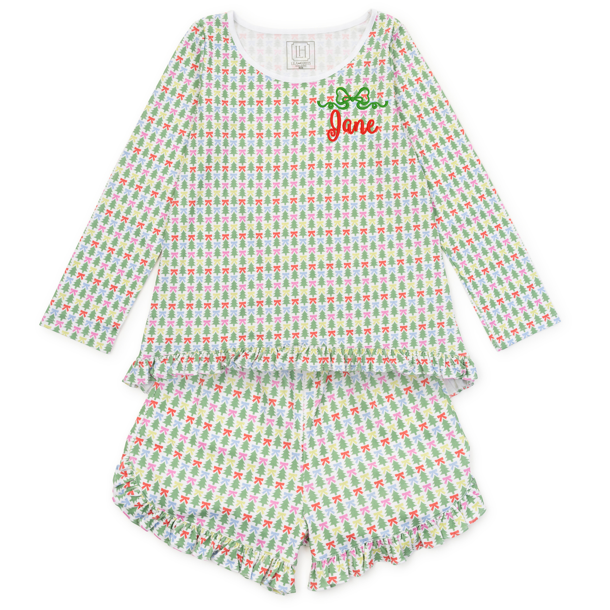 Kathryn Women's Pajama Short Set - Tree Topper Bows soft cotton kids fashion wear