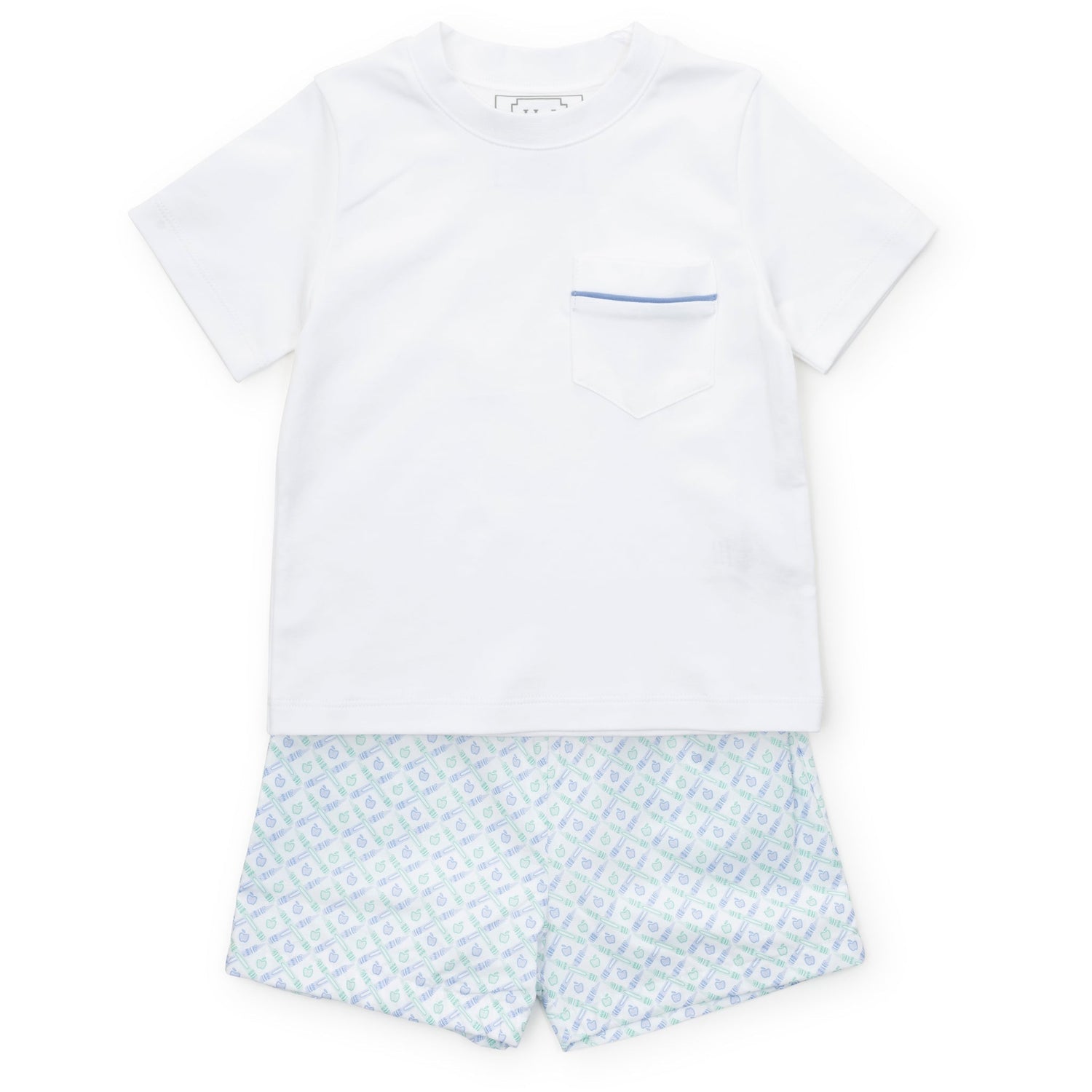 Hudson Boys' Short Set - School Plaid Blue