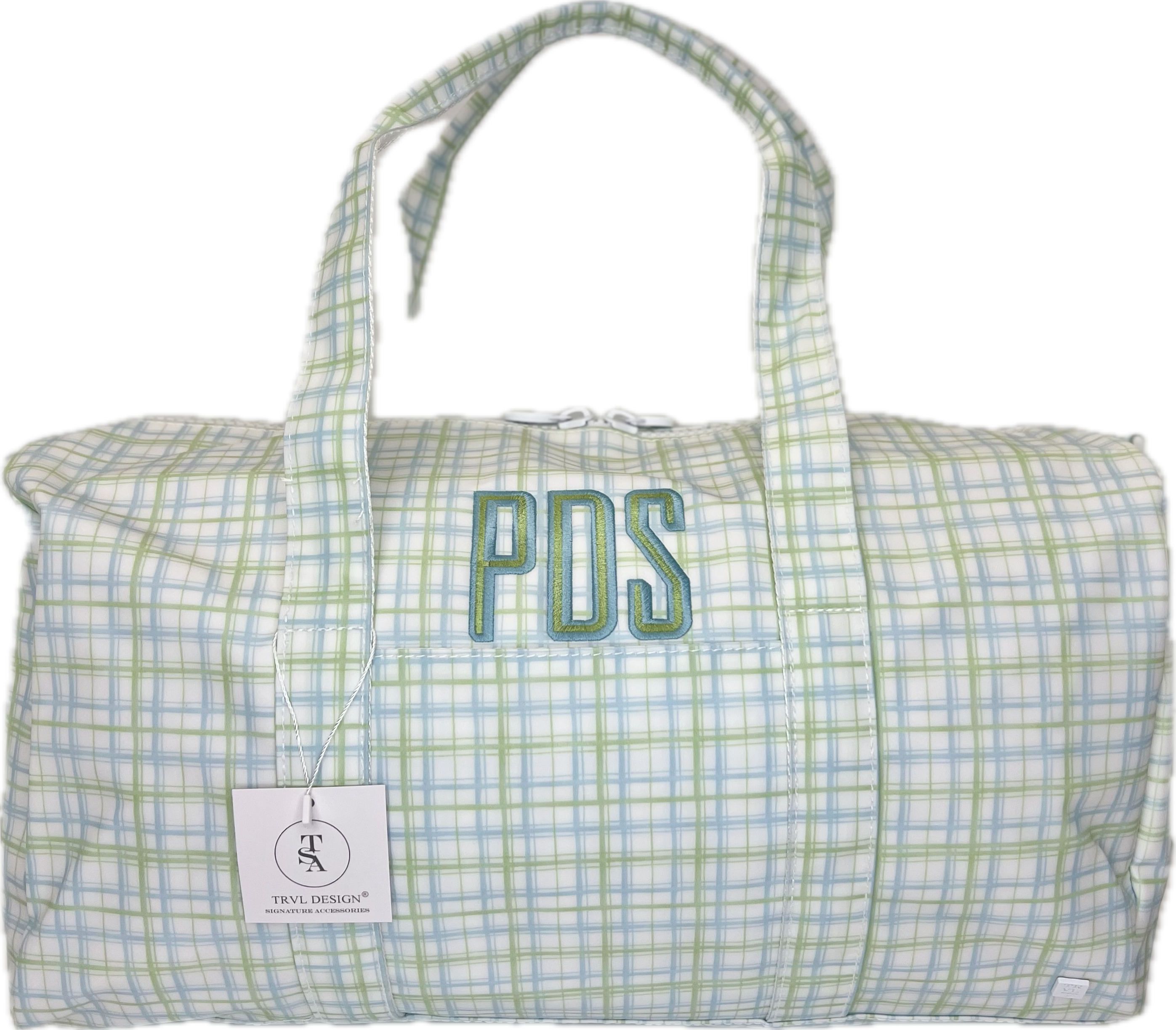 Weekender Duffel Bag Classic Plaid Green by TRVL Design