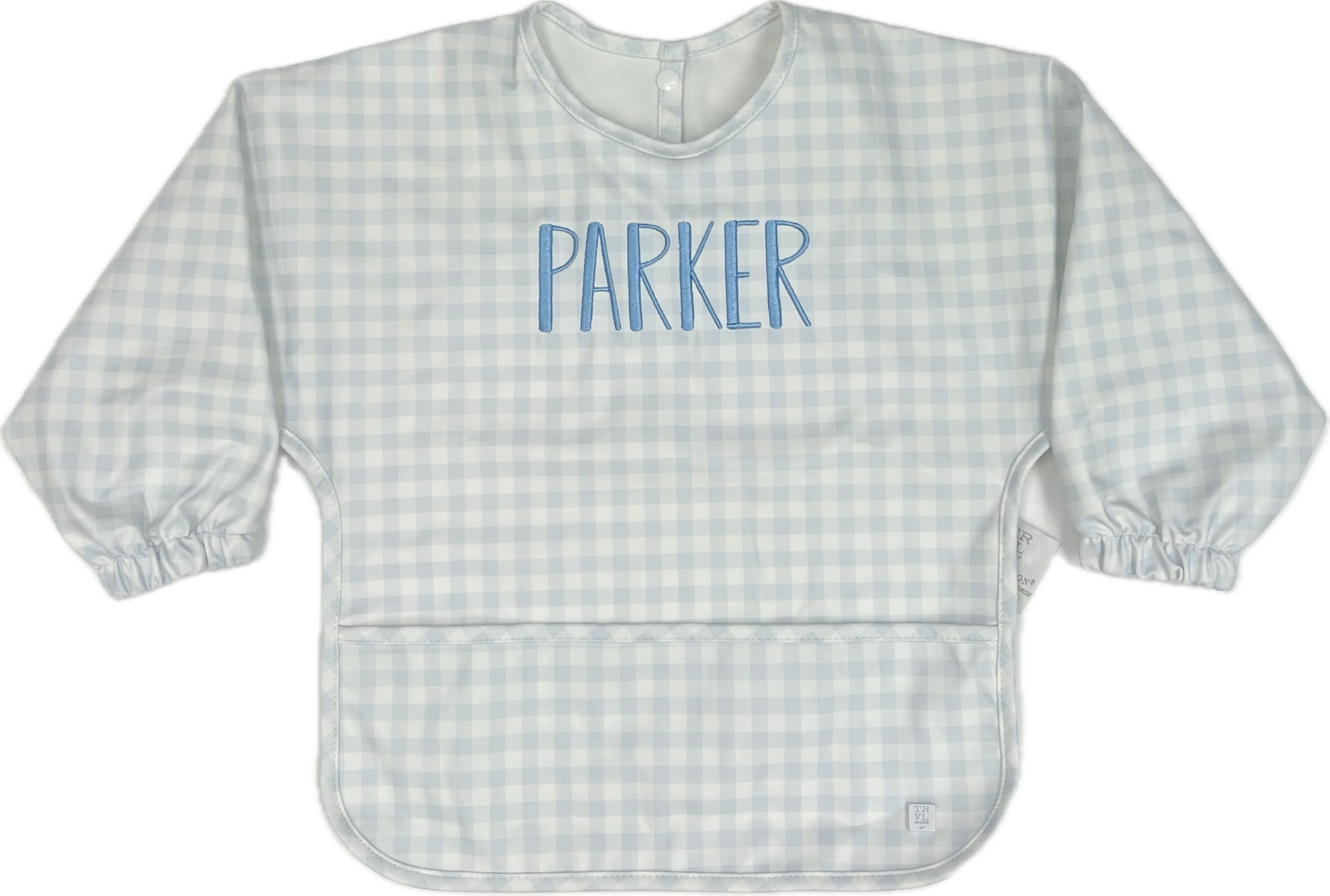 Perfect Smock Small Pimlico Check Light Blue by TRVL Design designer outfit for kids