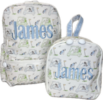 Bring It Lunch Bag Putt Putt Blue by TRVL Design soft cotton kids fashion wear