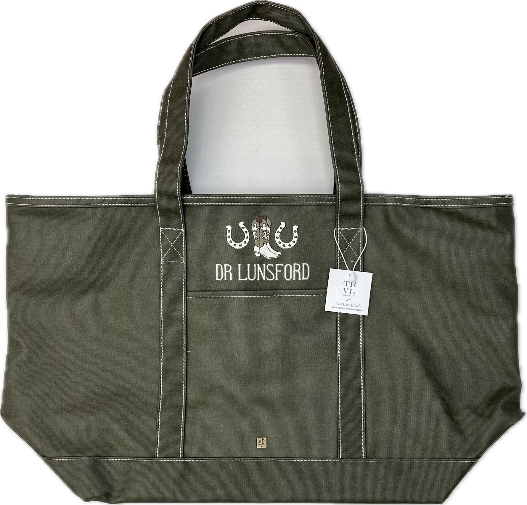 Maxi Tote Coated Canvas Olive by TRVL Design stylish kids outfit collection