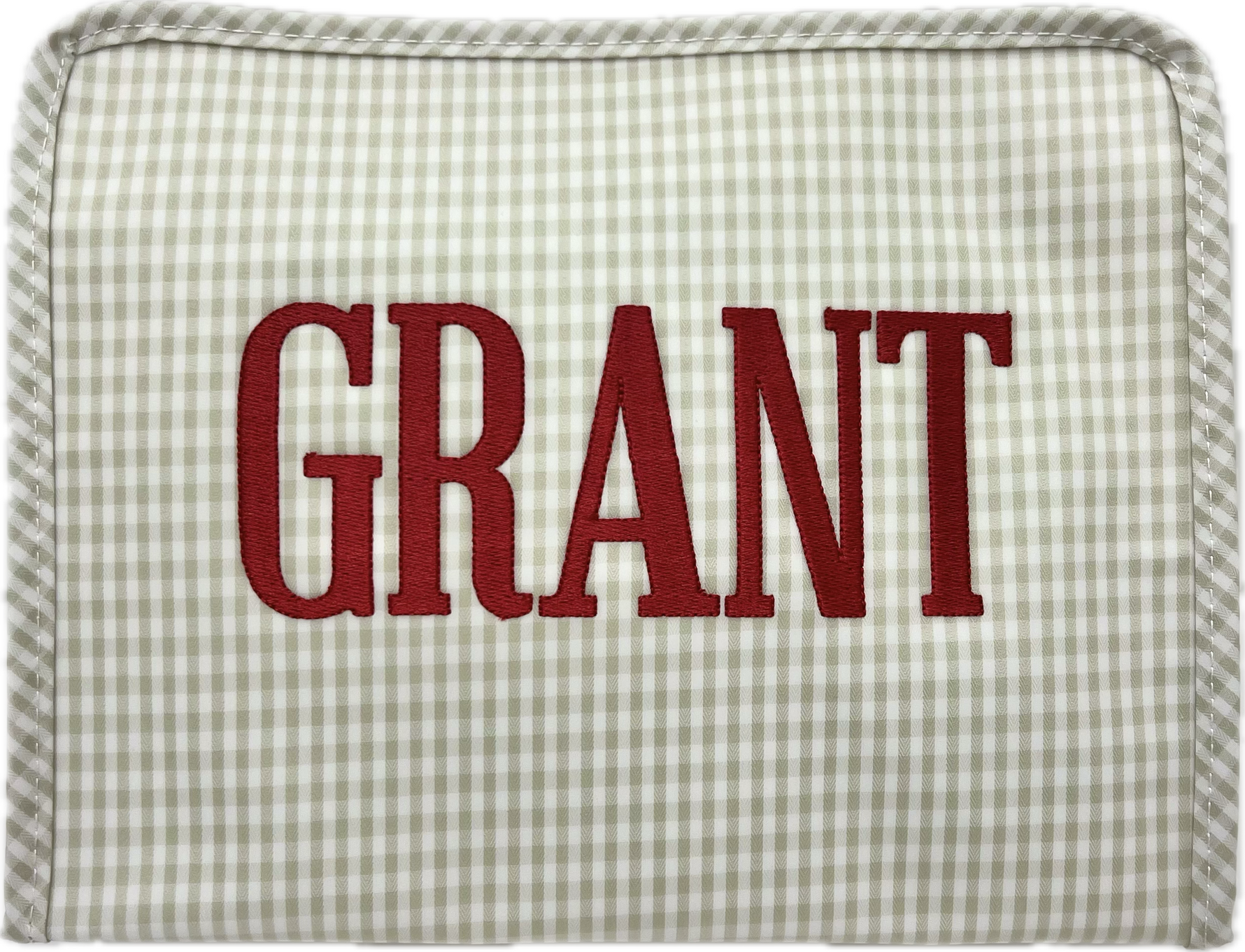 Roadie Large Zip Pouch Gingham Pearl Grey by TRVL Design stylish kids outfit collection