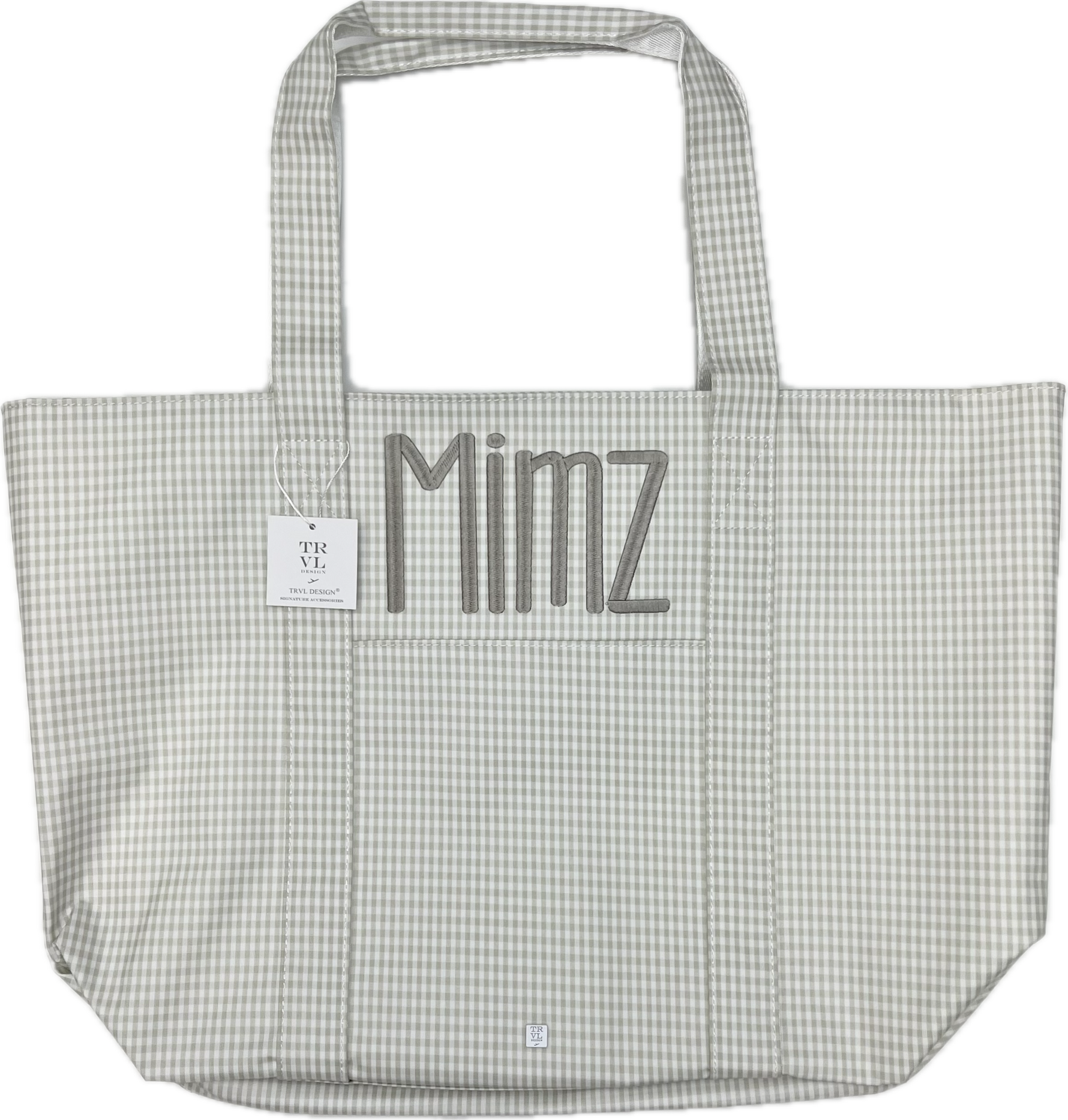 Jumbo Tote XL Gingham Pearl Grey by TRVL Design stylish kids outfit collection