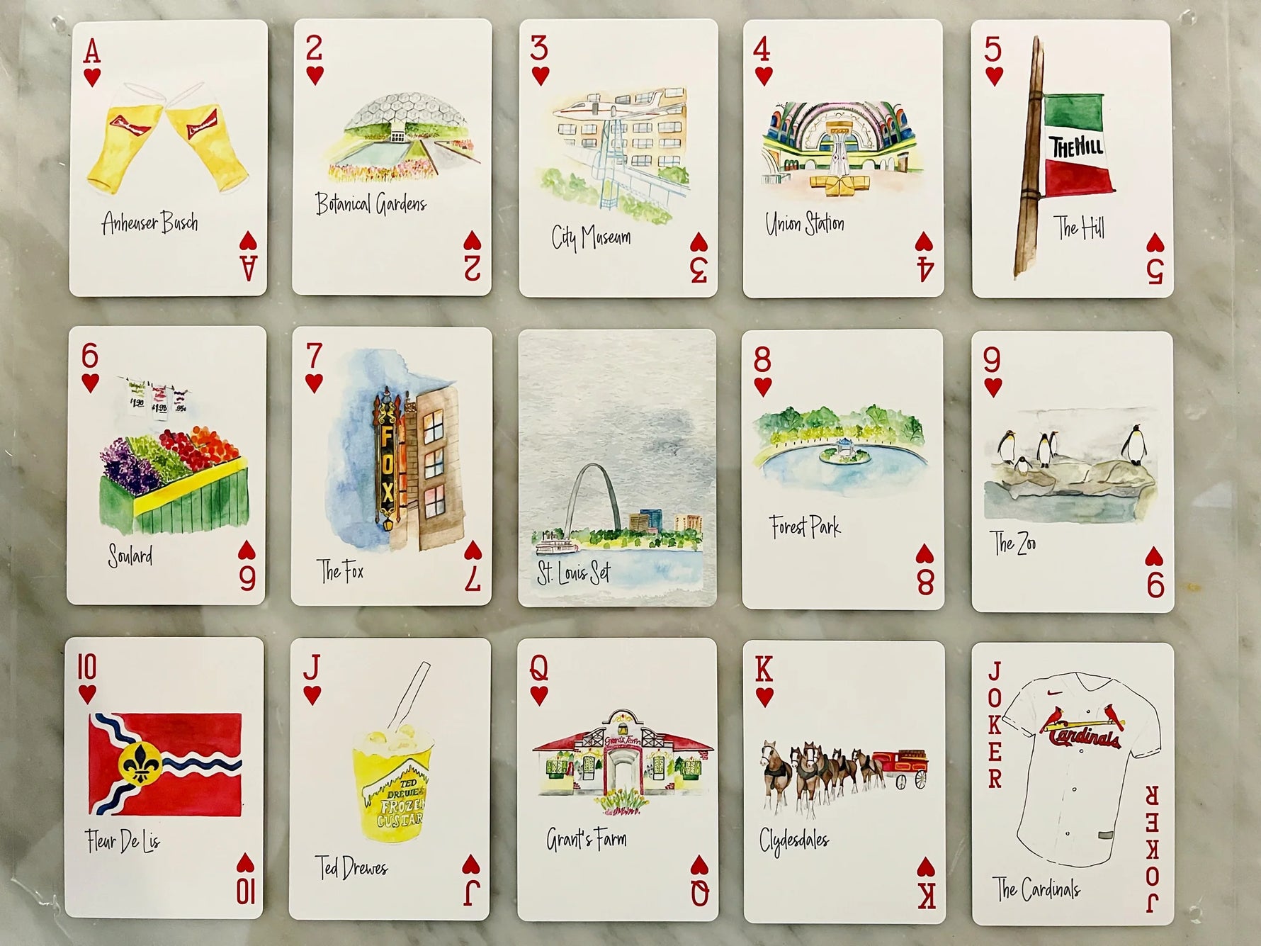 Watercolor Playing Cards by Fort52 - St. Louis dress for girls premium quality