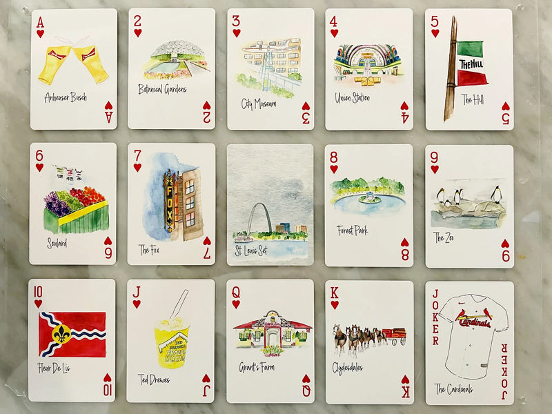 Watercolor Playing Cards by Fort52 - St. Louis
