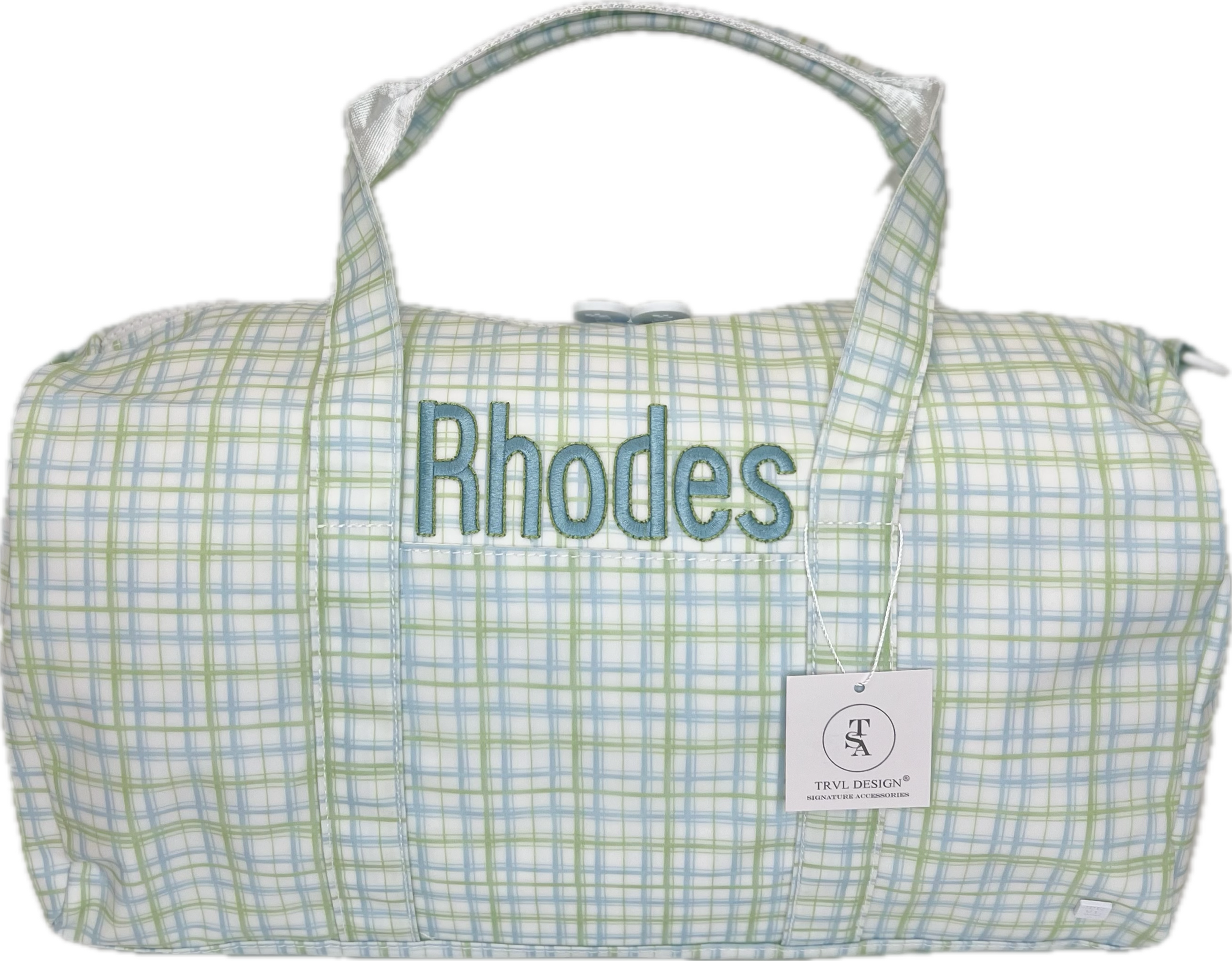 Weekender Duffel Bag Classic Plaid Green by TRVL Design