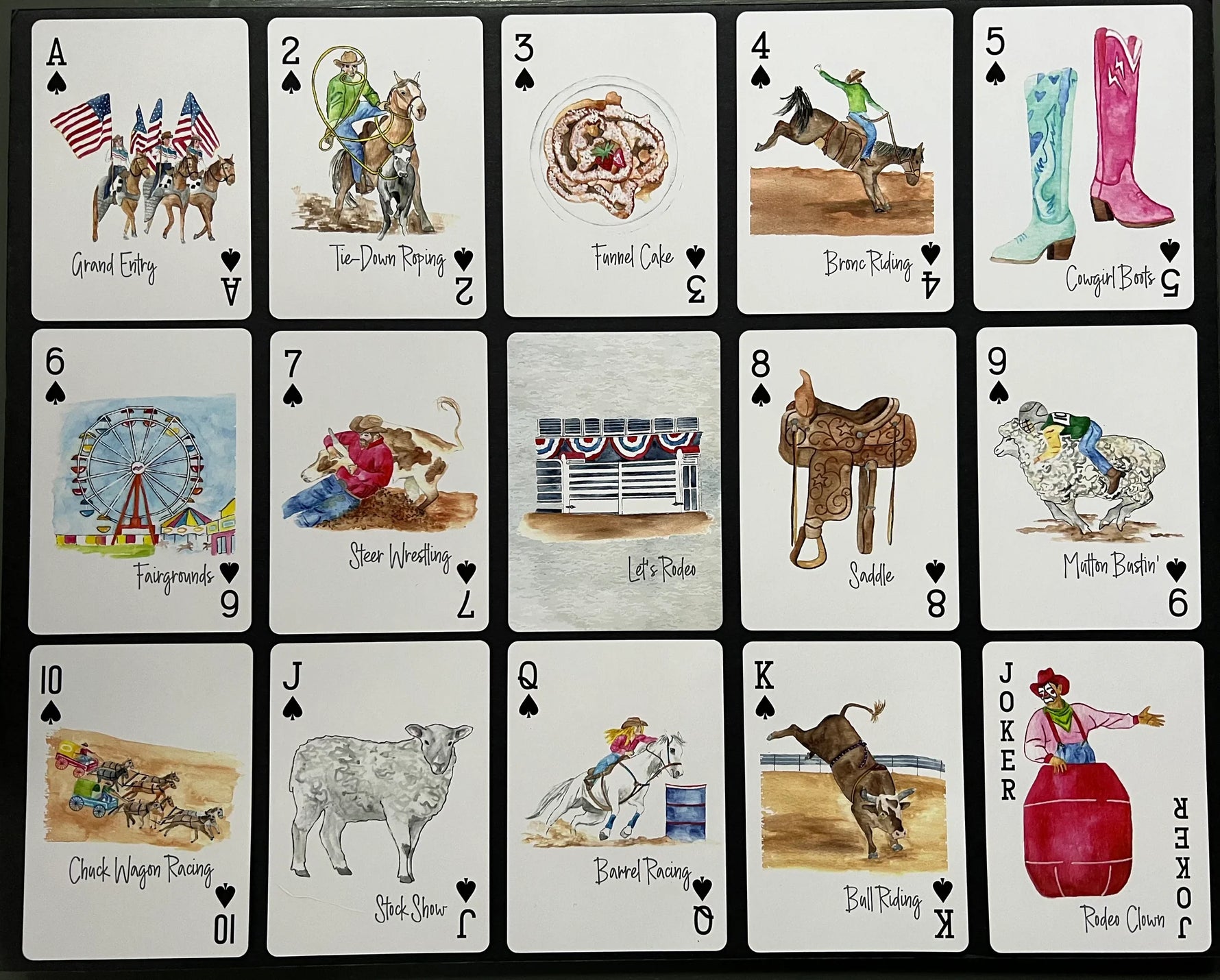 Watercolor Playing Cards by Fort52 - Let's Rodeo dress for girls premium quality
