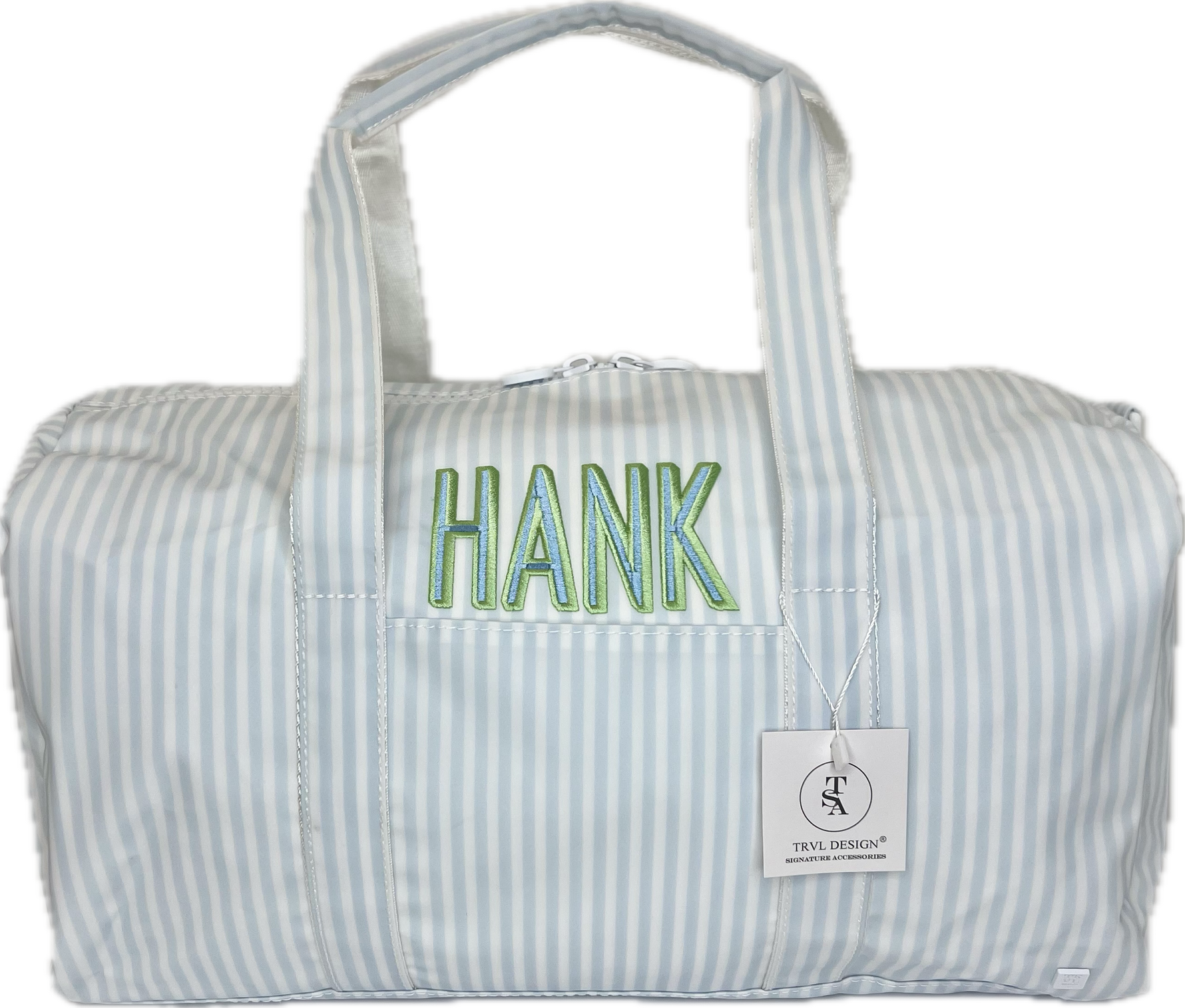Weekender Duffel Bag Pimlico Stripe Light Blue by TRVL Design stylish kids outfit collection