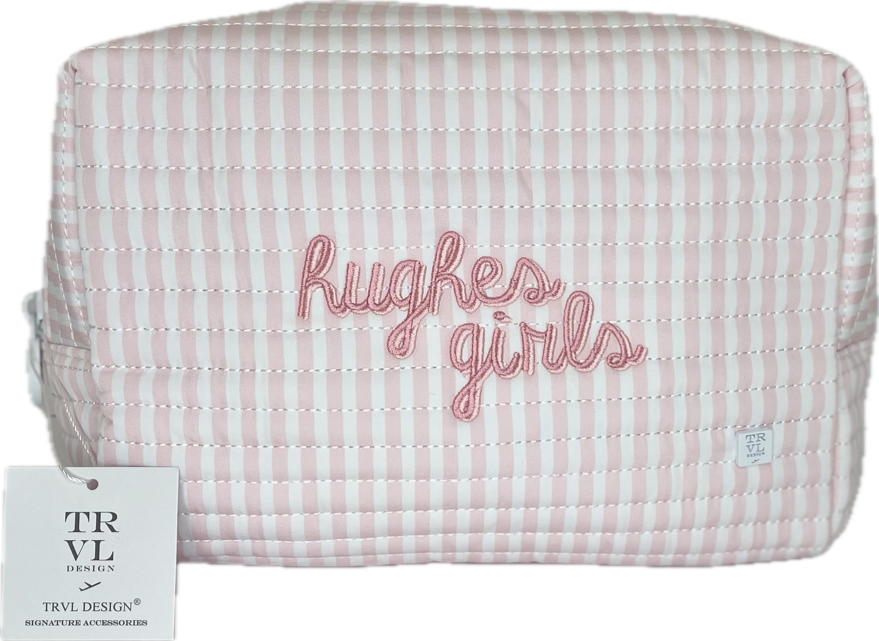 Quilted Everyday Bag Pimlico Stripe Light Pink by TRVL Design luxury kids clothing design