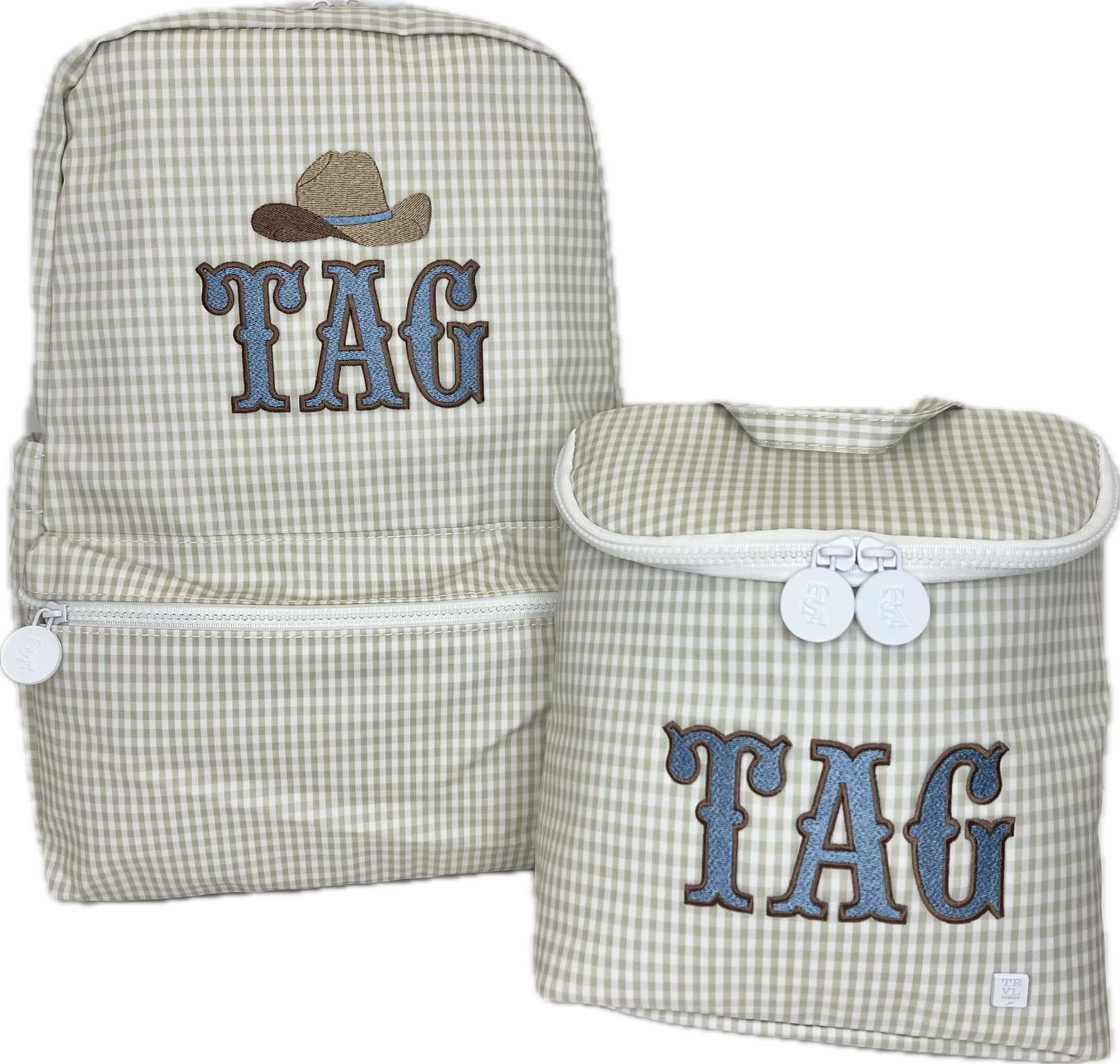 Buy Backpacker Gingham Pearl Grey by TRVL Design kids clothing online