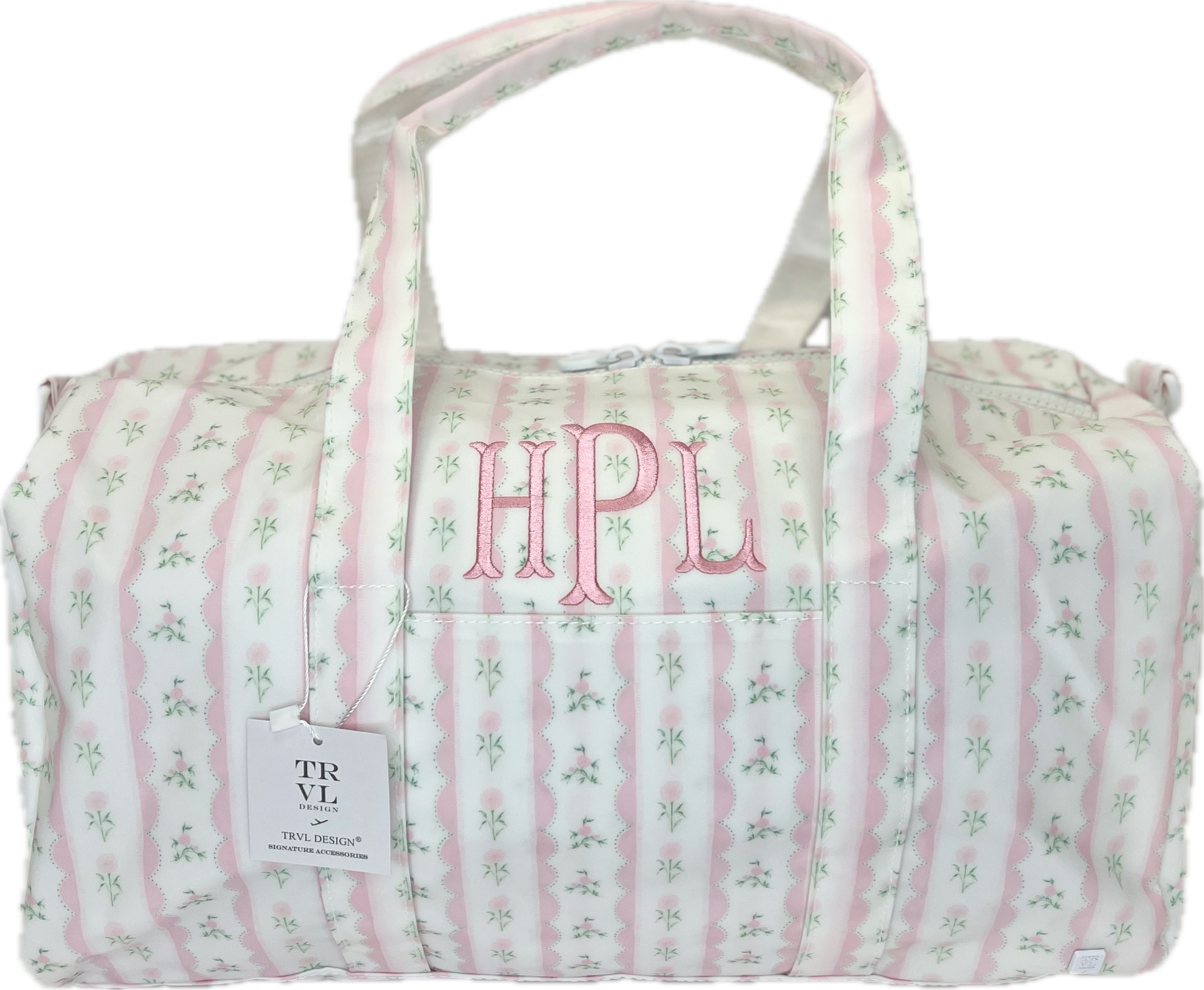 Weekender Duffel Bag Ribbon Floral Pink by TRVL Design stylish kids outfit collection