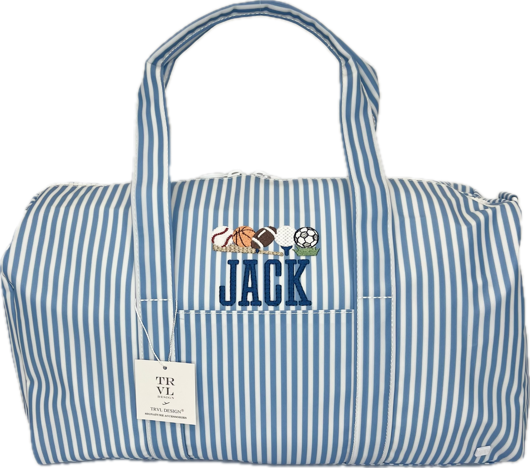 Weekender Duffel Bag Pimlico Stripe Chambray by TRVL Design stylish kids outfit collection
