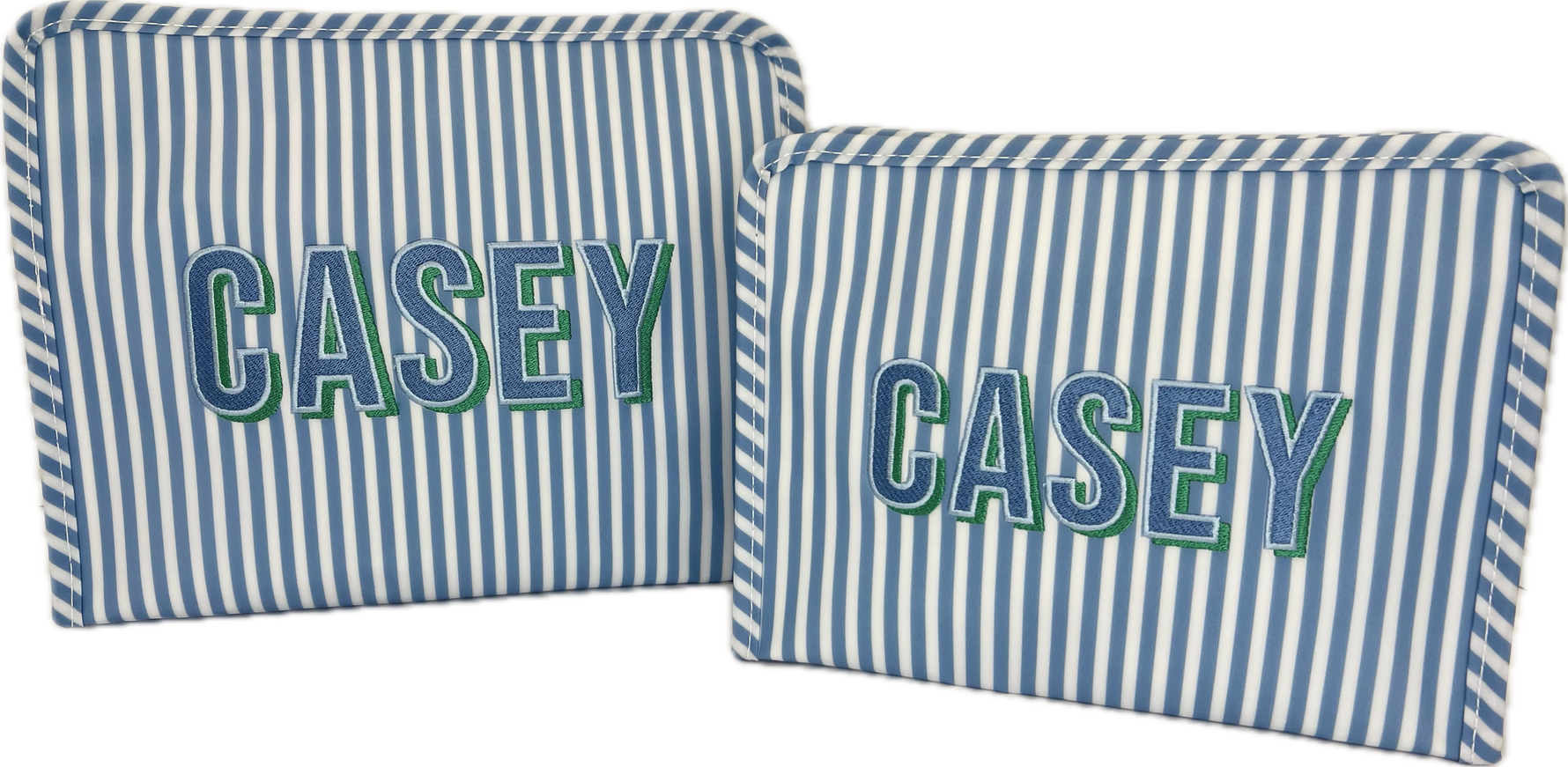 Roadie Large Zip Pouch Pimlico Stripe Chambray by TRVL Design cotton outfit for girls and boys