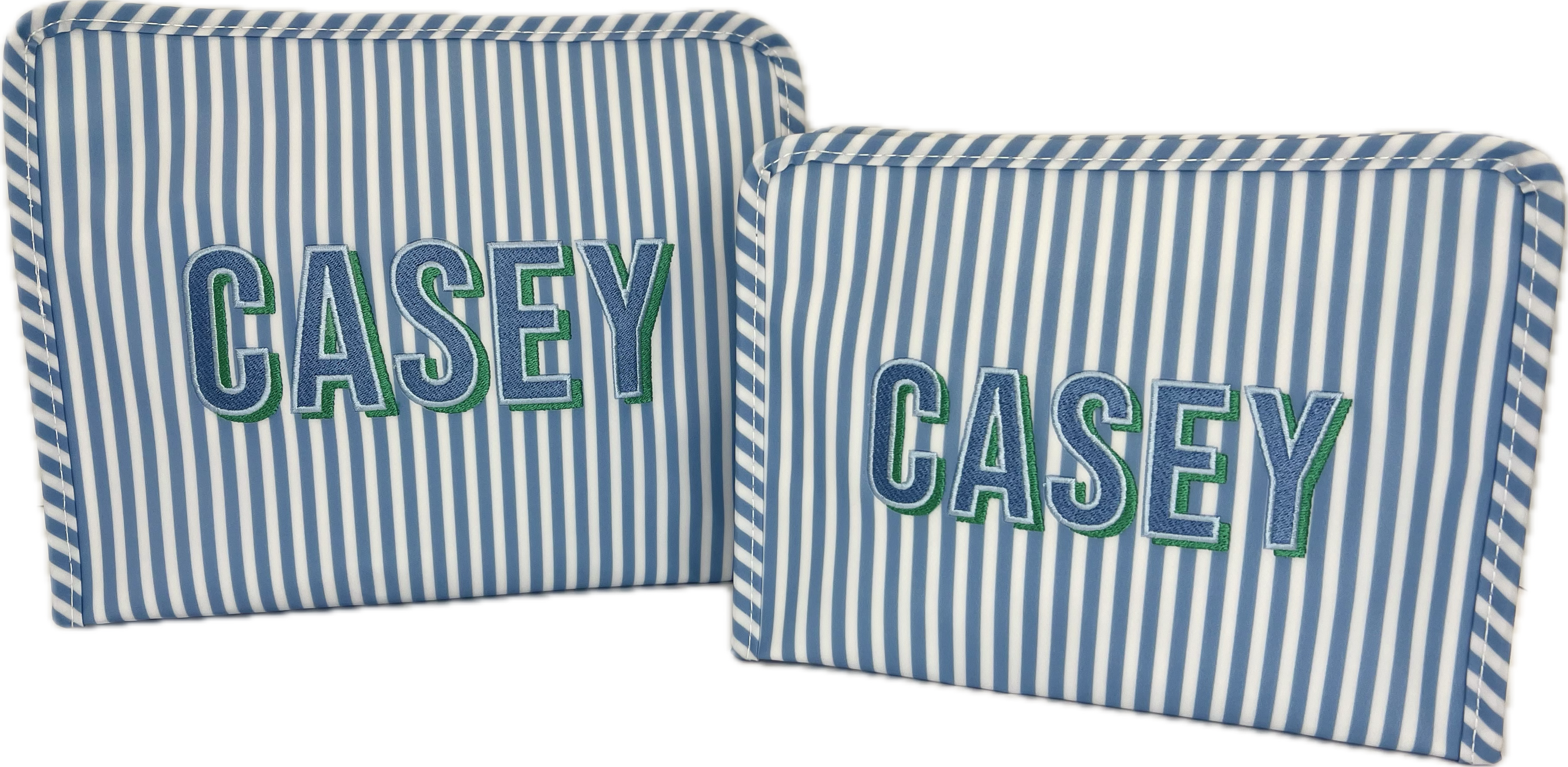 Roadie Large Zip Pouch Pimlico Stripe Chambray by TRVL Design