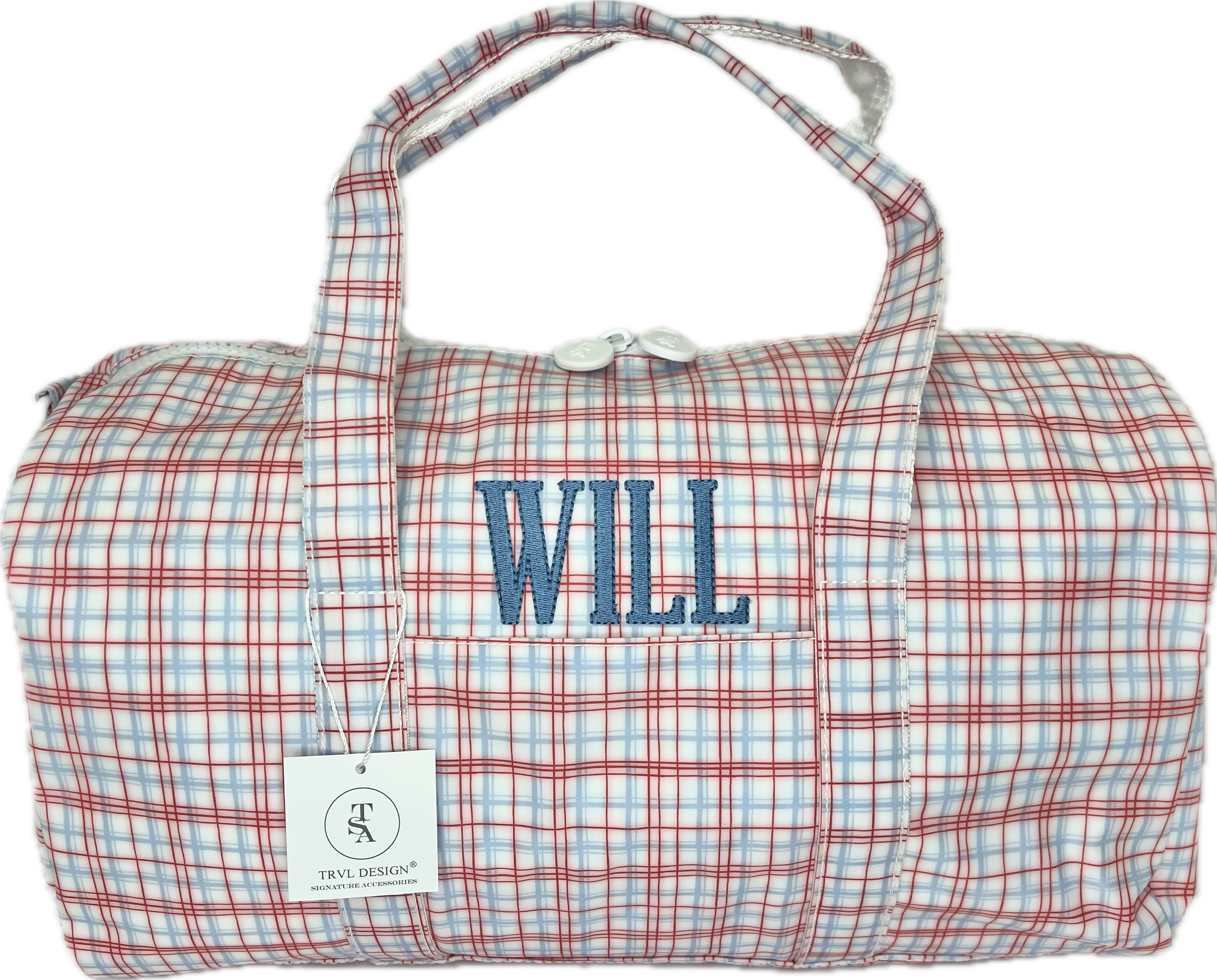 Weekender Duffel Bag Classic Plaid Red by TRVL Design
