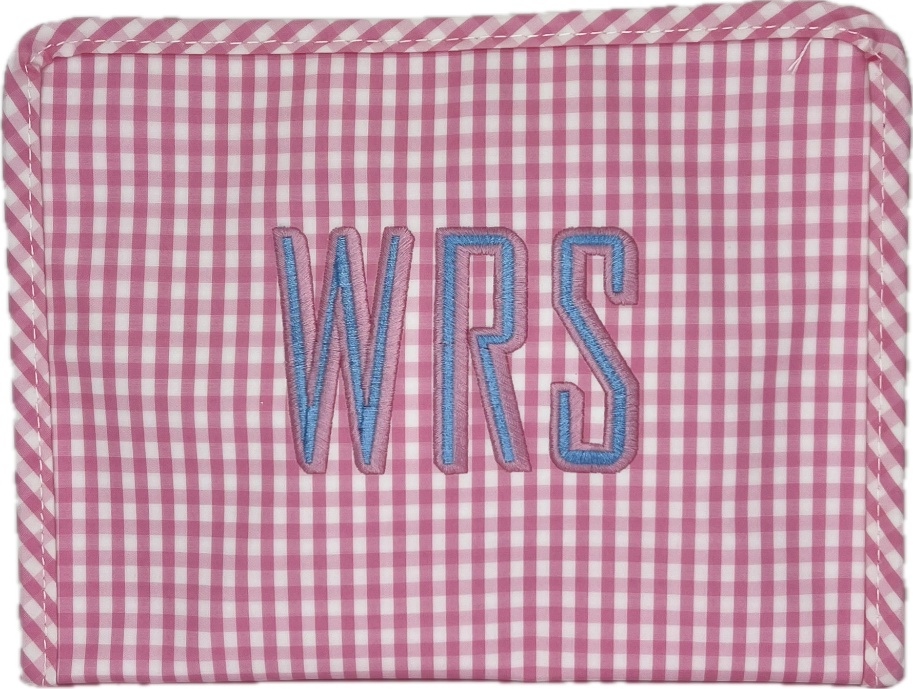 Roadie Medium Zip Pouch Gingham Pink by TRVL Design stylish kids outfit collection