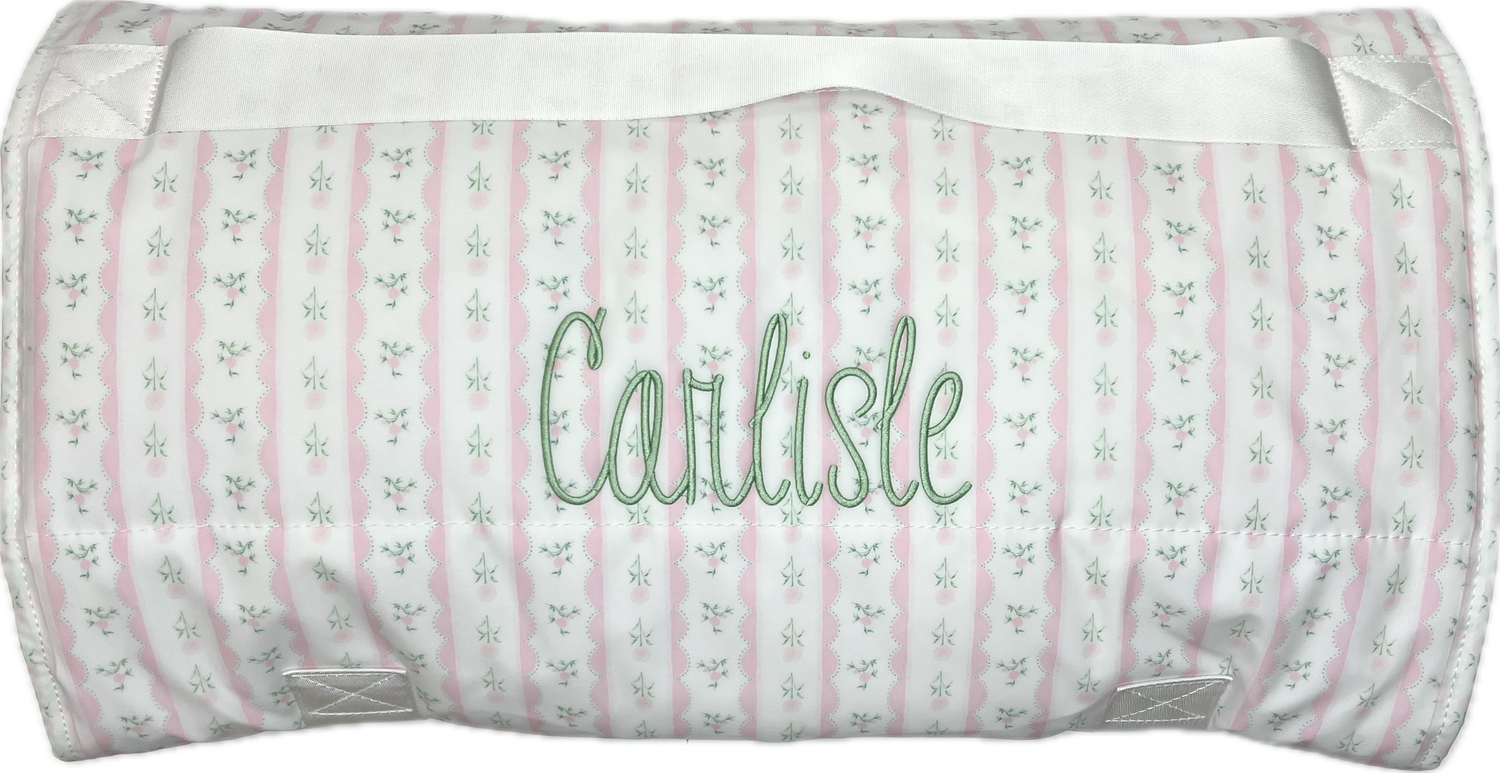 Rest Up! Nap Mat Ribbon Floral Pink by TRVL Design